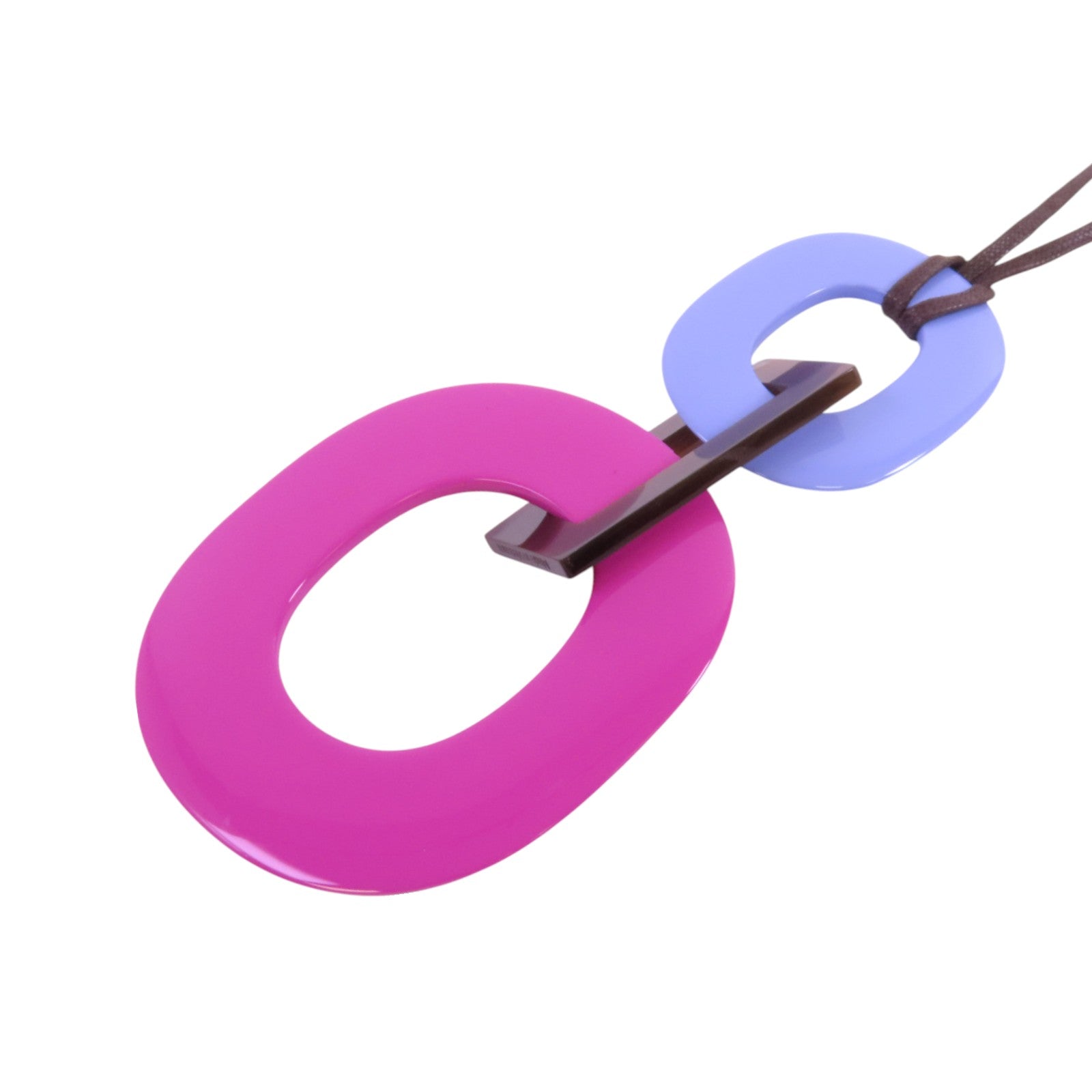 HERMES 水牛角/PVC Kara Pendant Necklace項鏈