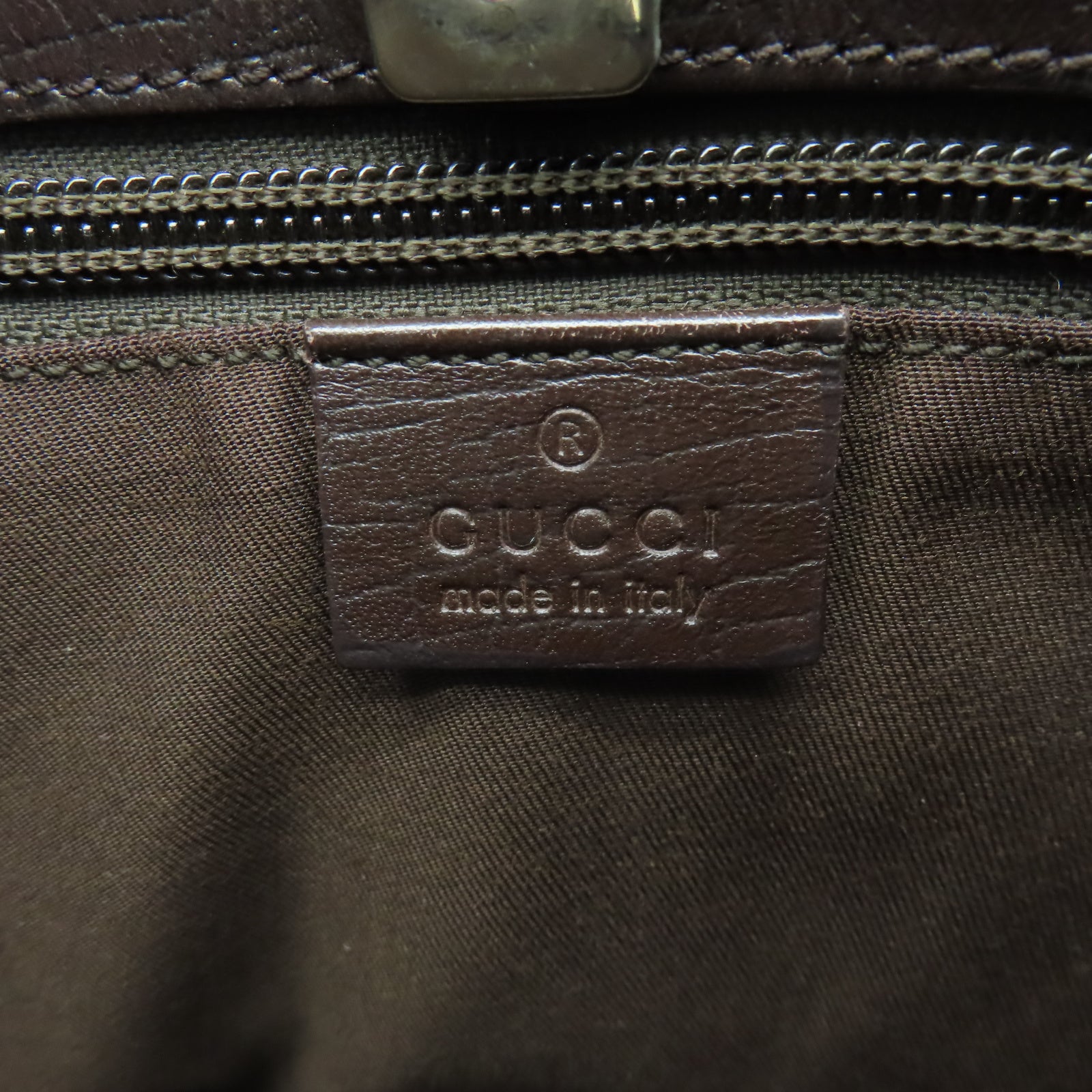 GUCCI 【激減優惠】塗層帆布Tote Bag銀扣肩背袋啡色