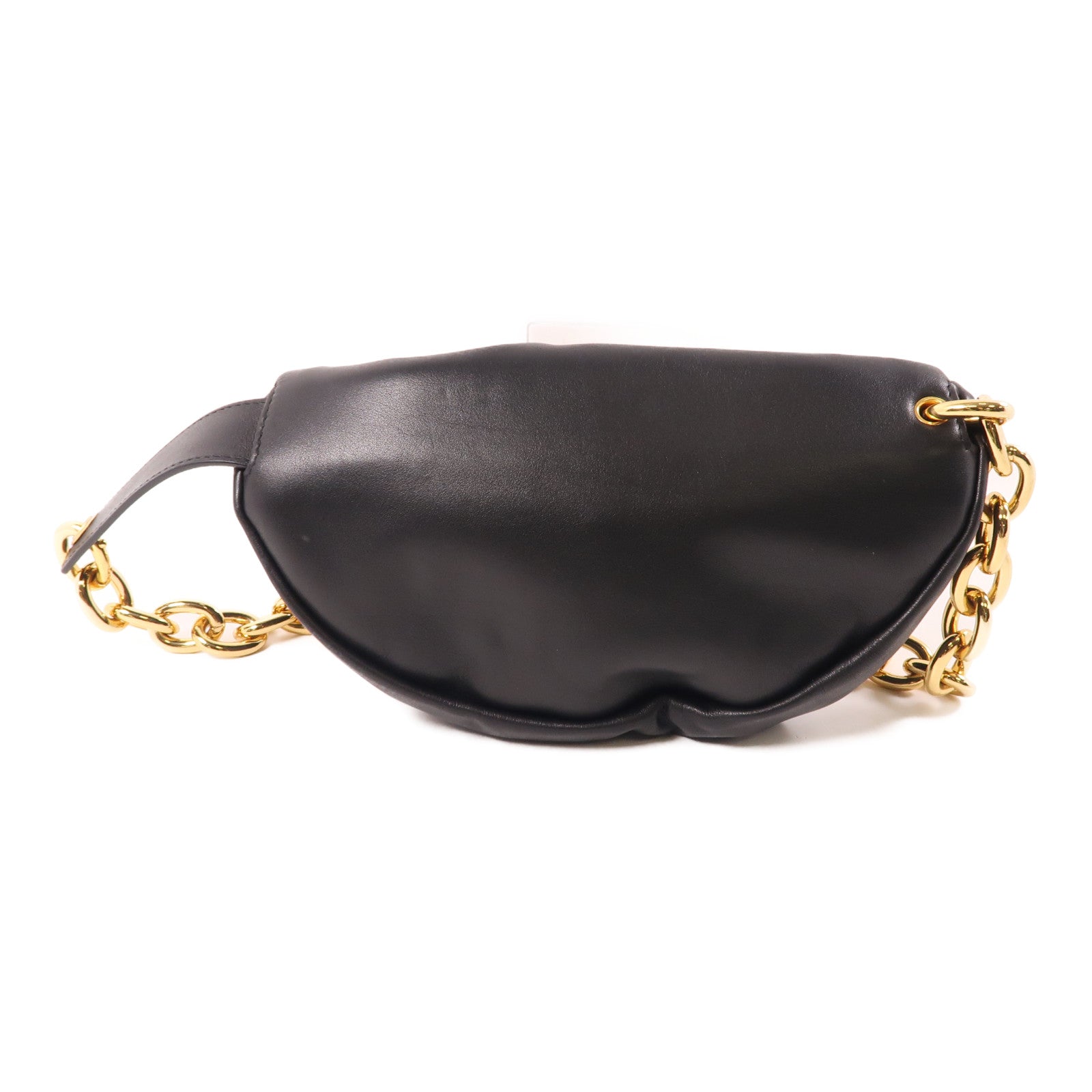 BOTTEGA VENETA 羊皮皮革Belt Bag金扣腰包黑色