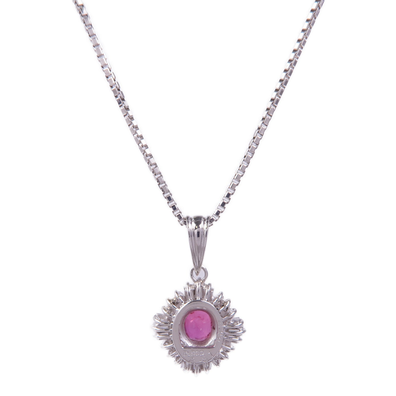 JEWELRY PT900/PT850鉑金Ruby Diamond Necklace紅寶石/鑽石項鍊