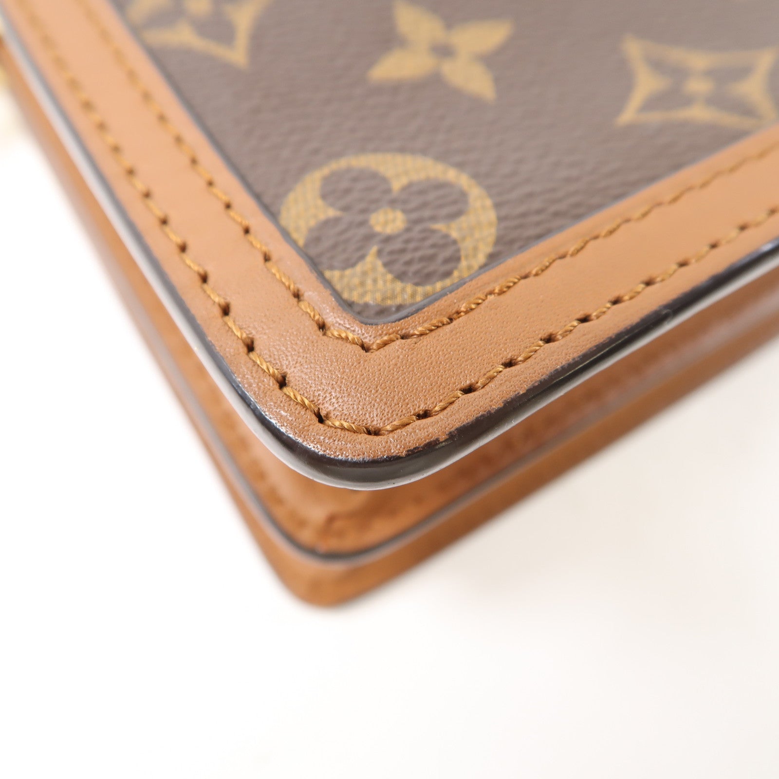 LOUIS VUITTON Monogram Dauphine金扣肩背袋啡色