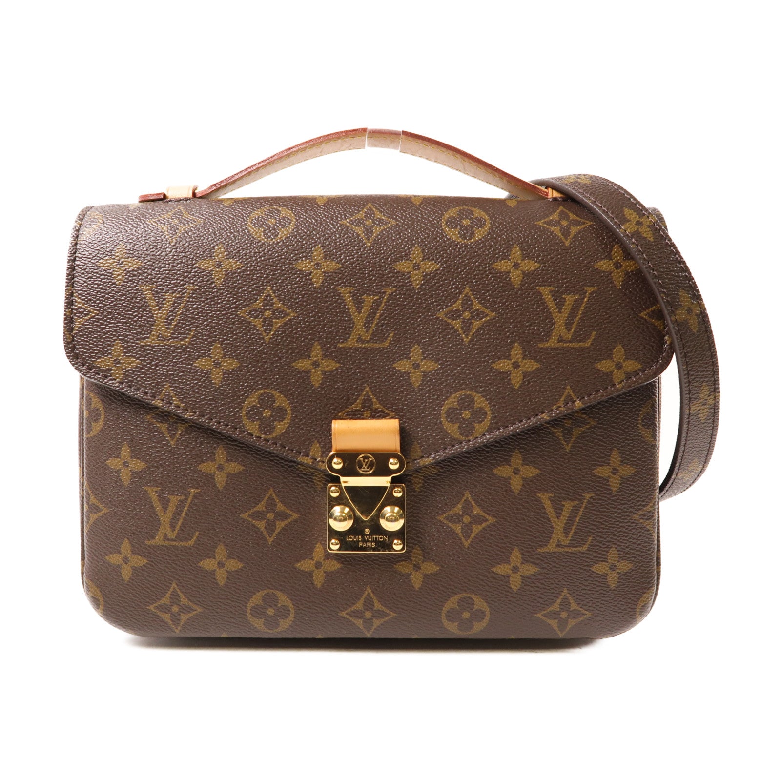 LOUIS VUITTON Monogram Pochette Metis MM金扣手挽肩背兩用袋棕色