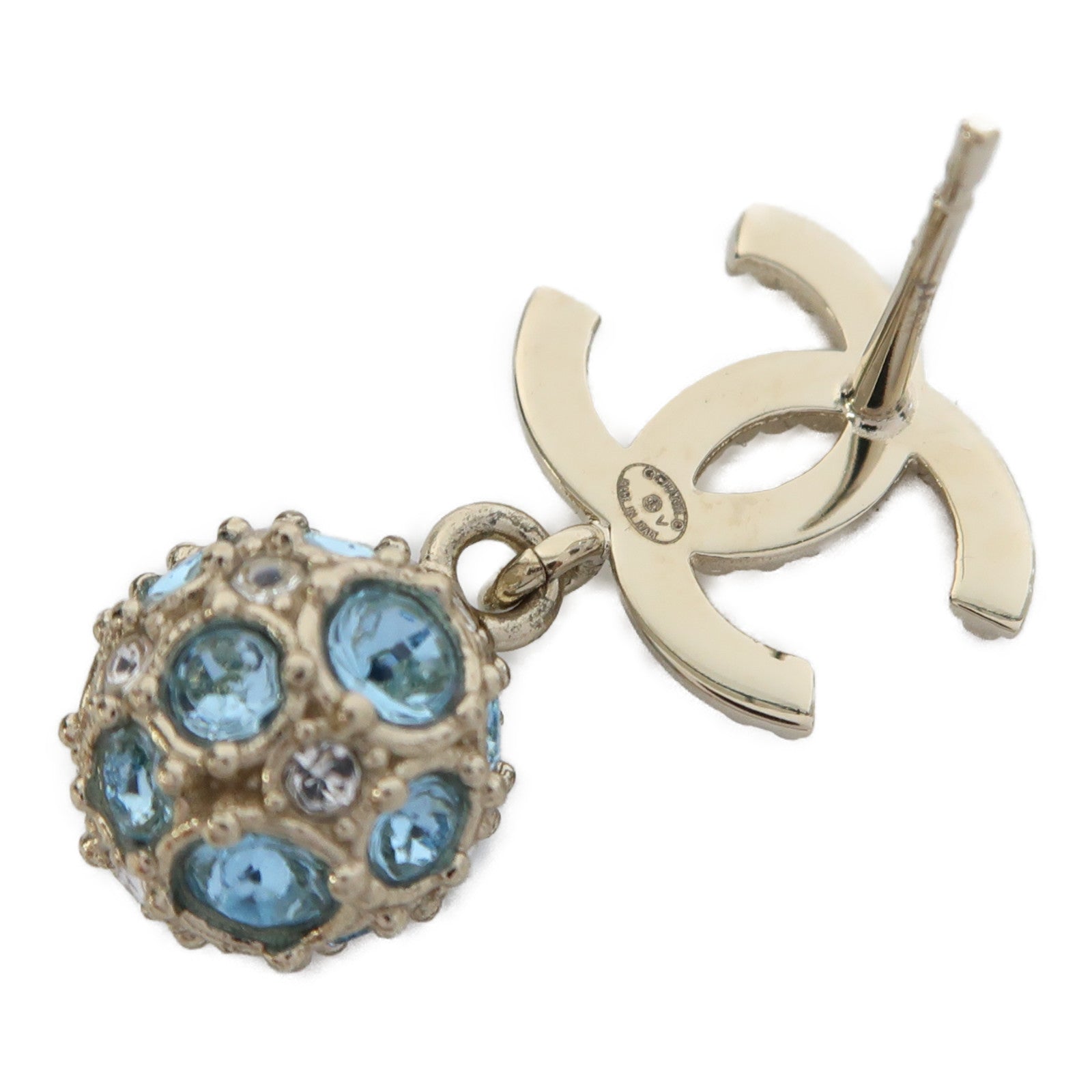 CHANEL 金屬Earrings耳環金色/藍色