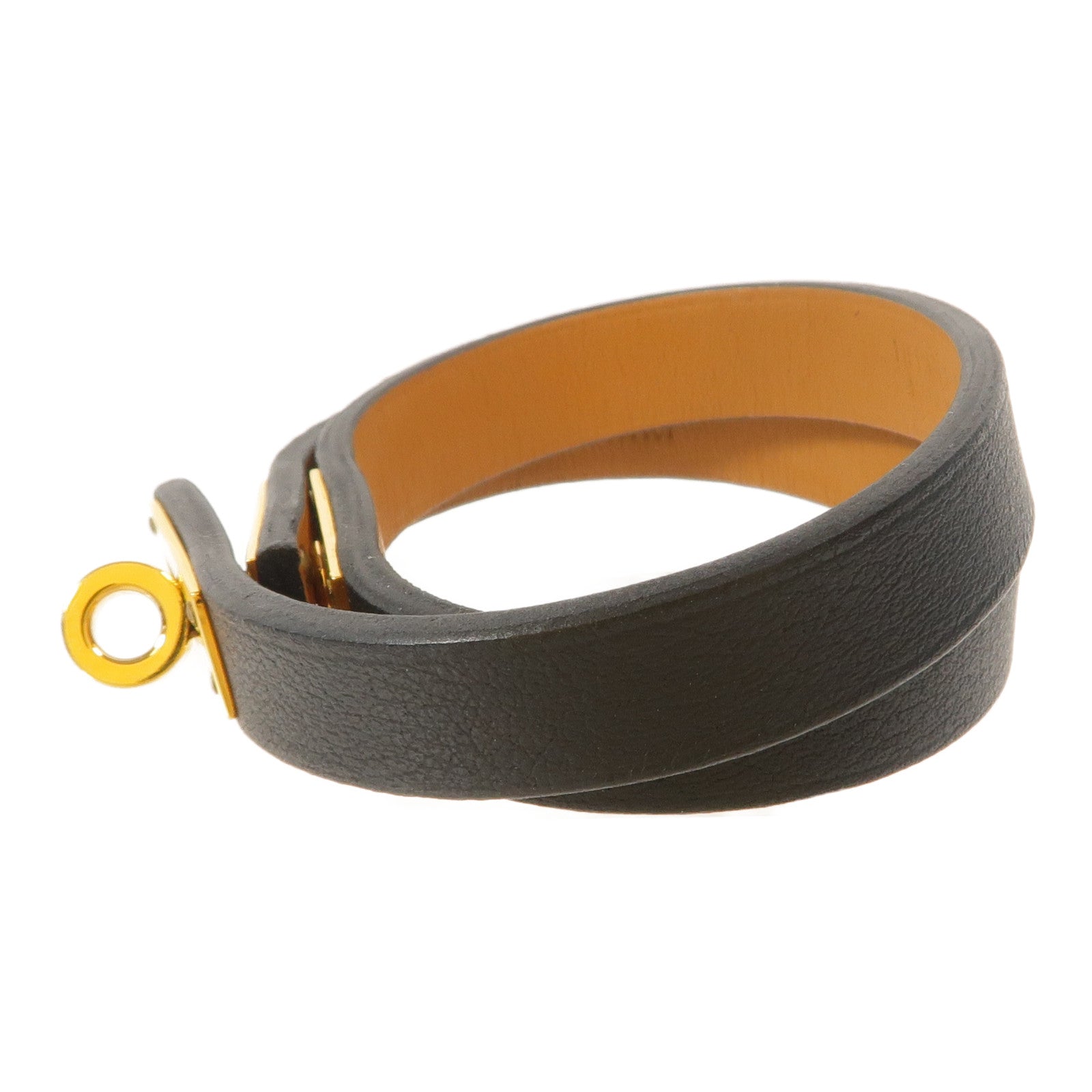 HERMES Swift皮革Mini Kelly Double Tour Bracelet手環Noir