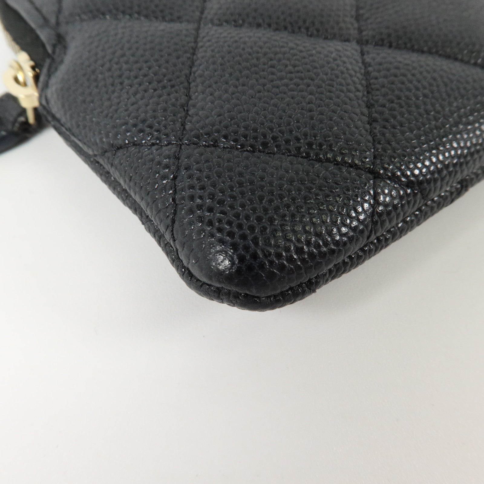 CHANEL 牛皮皮革Zipped Coin Purse金扣零錢包