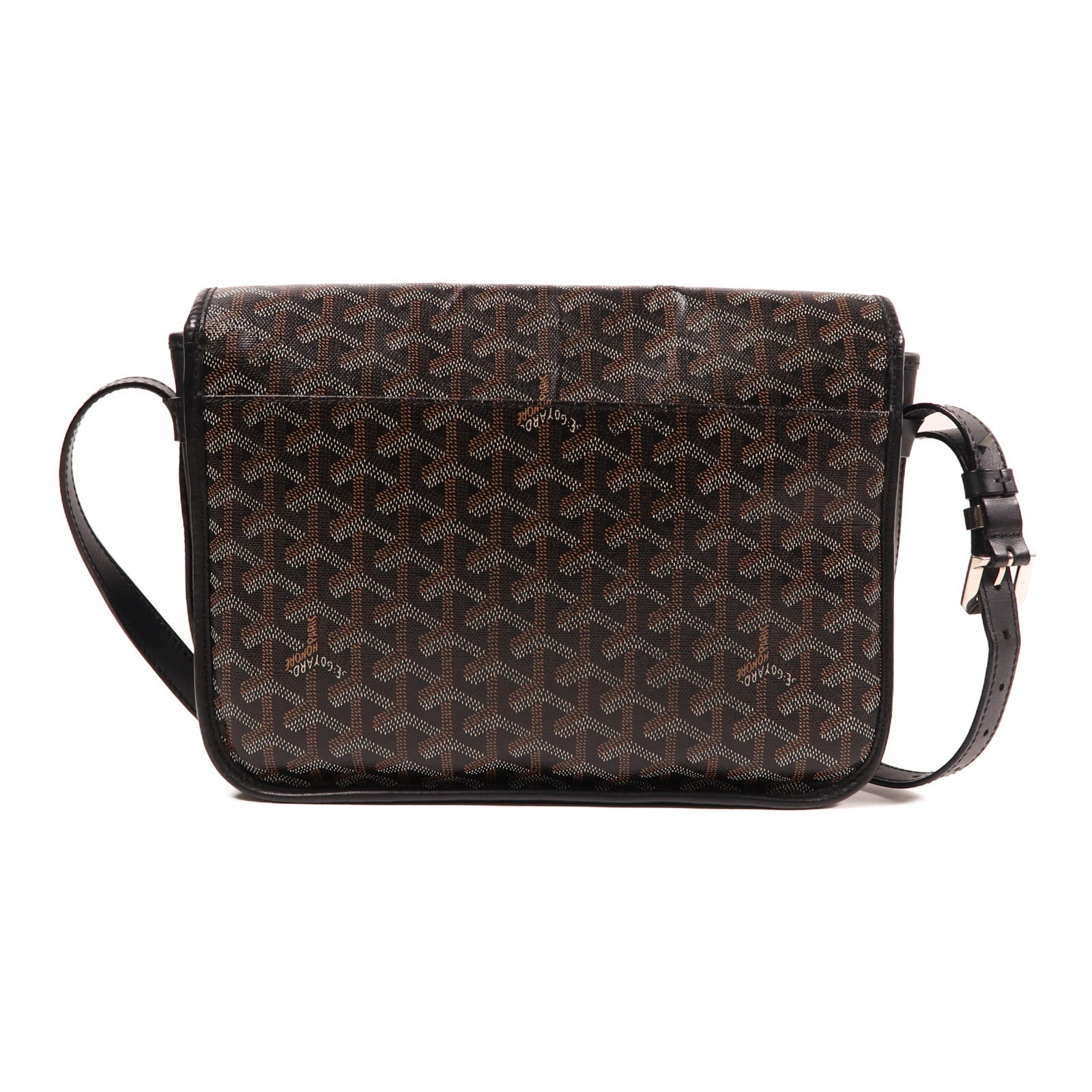 GOYARD 【激減優惠】塗層帆布1990-2000 Belvedere銀扣肩背袋黑色