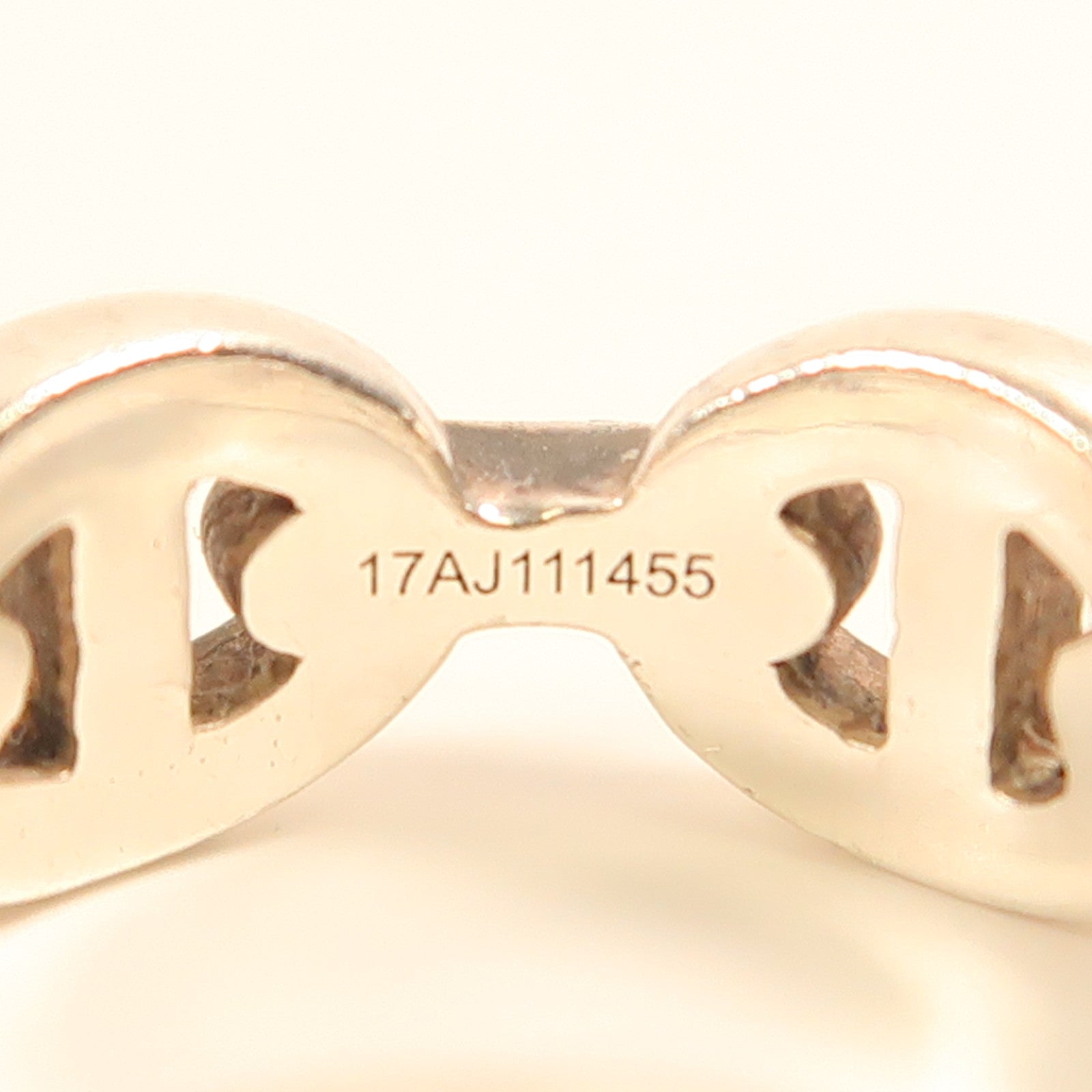 HERMES 925純銀Chaine d'ancre Enchainee Ring戒指US#5.25