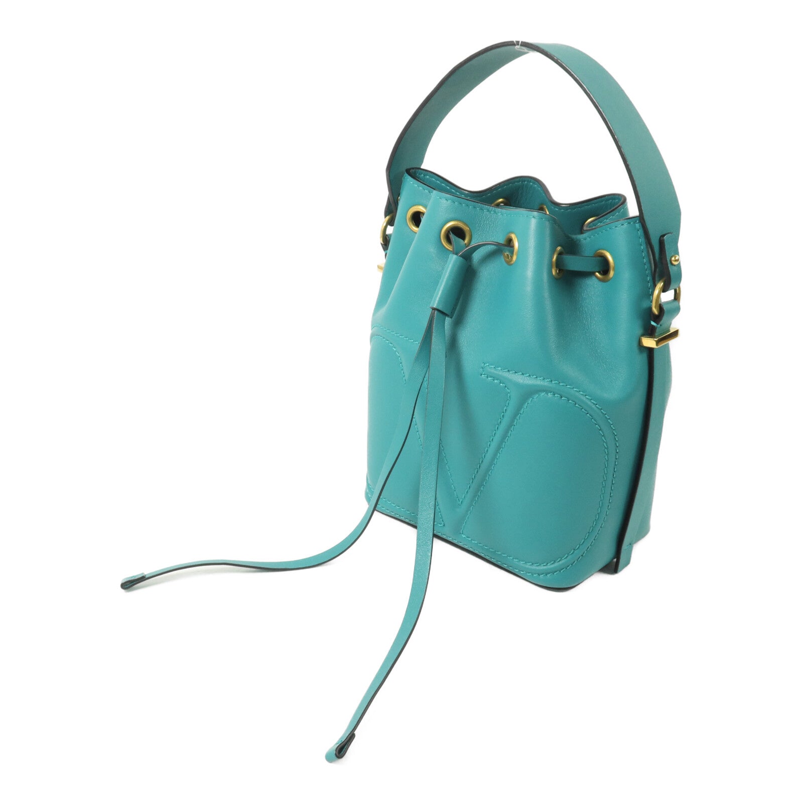 Valentino 牛皮皮革Garavani VLogo Walk Bucket Bag手挽肩背兩用袋