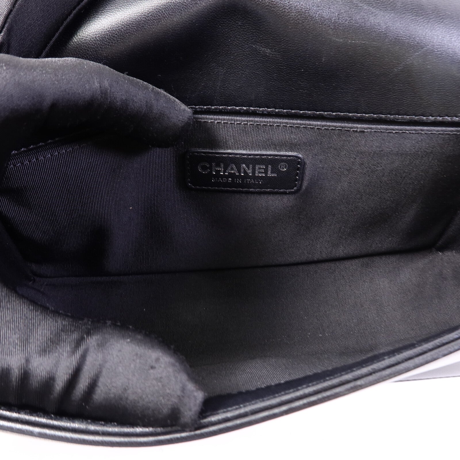 CHANEL 羊皮皮革Boy 25鏈帶手挽肩背兩用袋