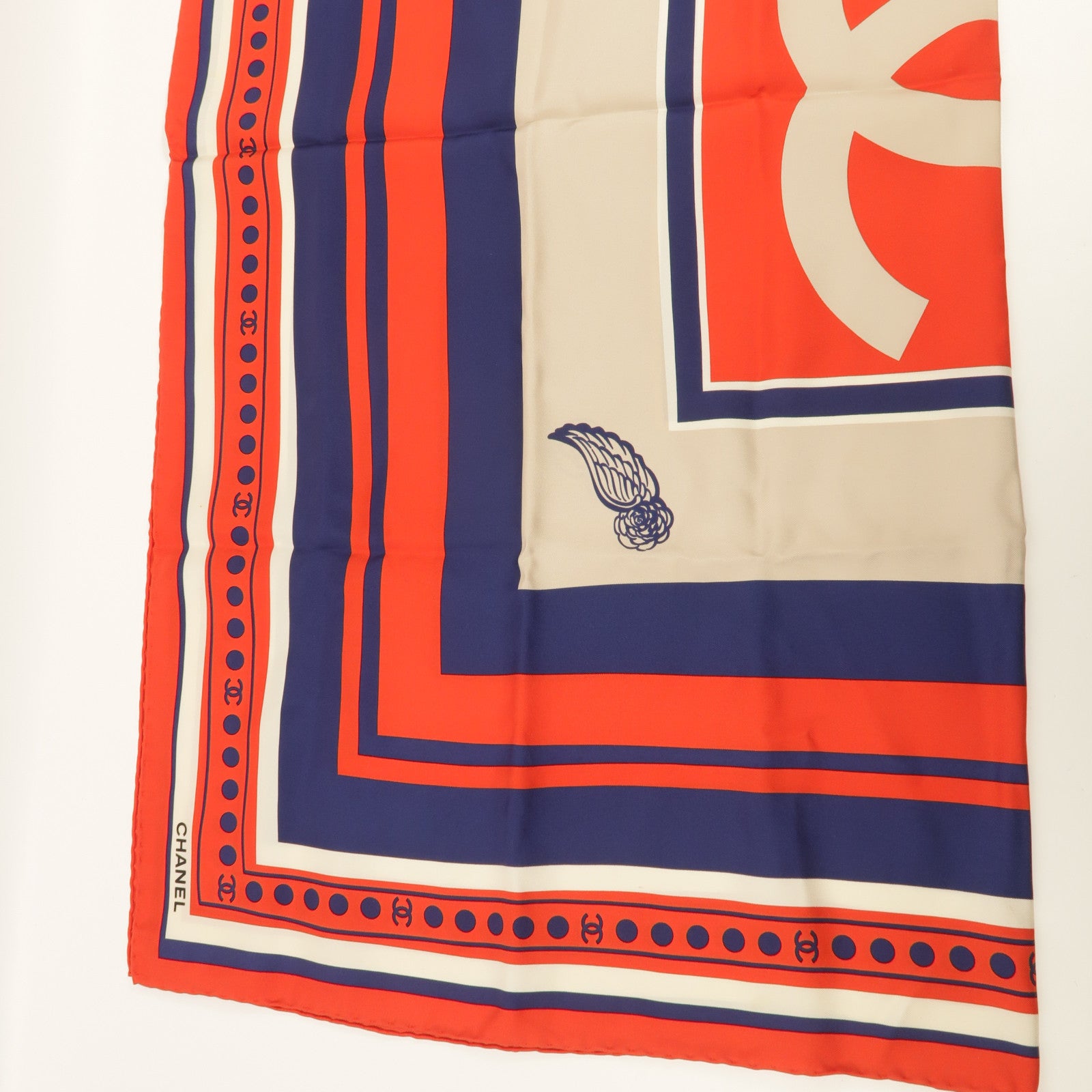 CHANEL CC Scarf Red Navy
