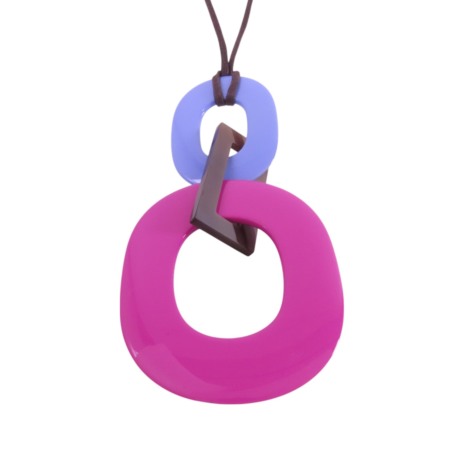 HERMES 水牛角/PVC Kara Pendant Necklace項鏈