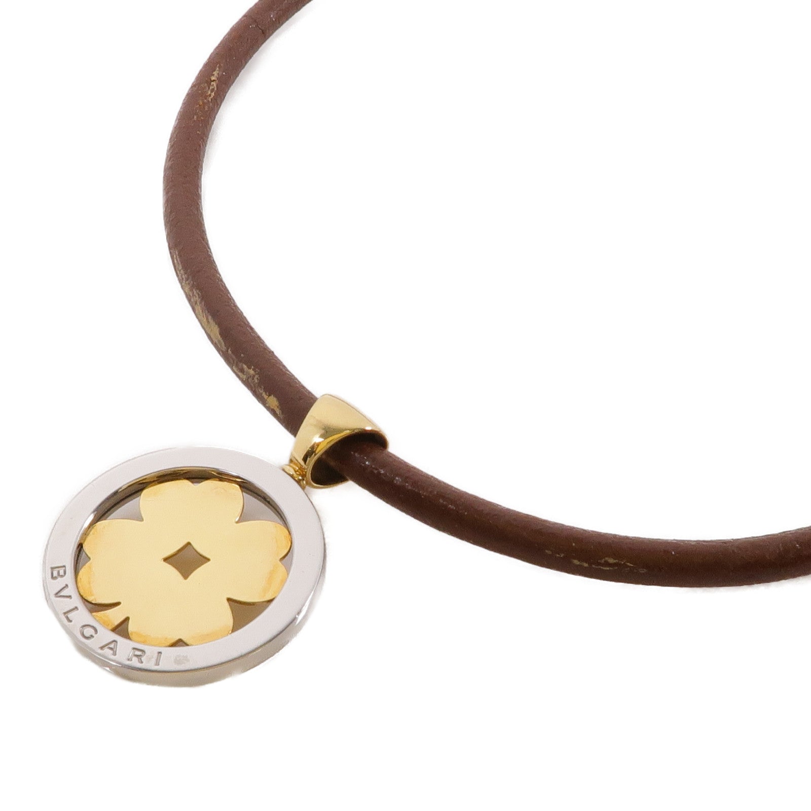 BVLGARI 18K黃金/不鏽鋼Tondo Clover Necklace項鍊