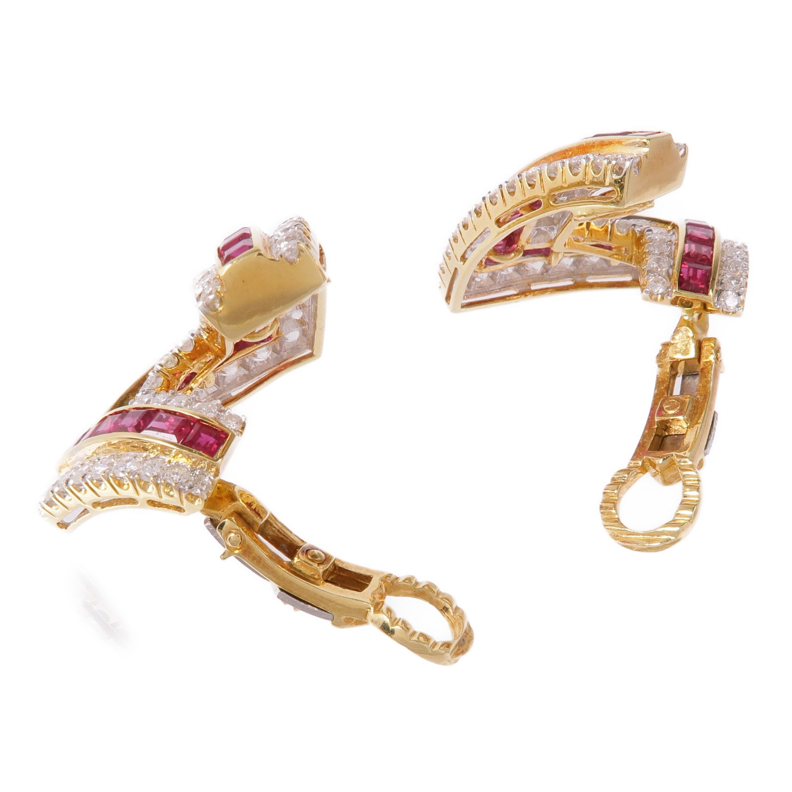 JEWELRY 18K黃金/白金Ruby/Diamond Earrings紅寶石/鑽石耳環