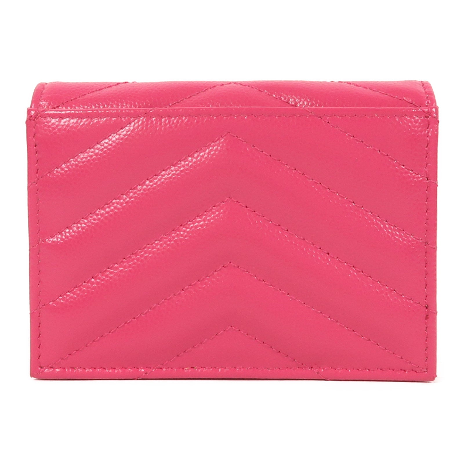 SAINT LAURENT 牛皮皮革Wallet金扣錢包粉紅色