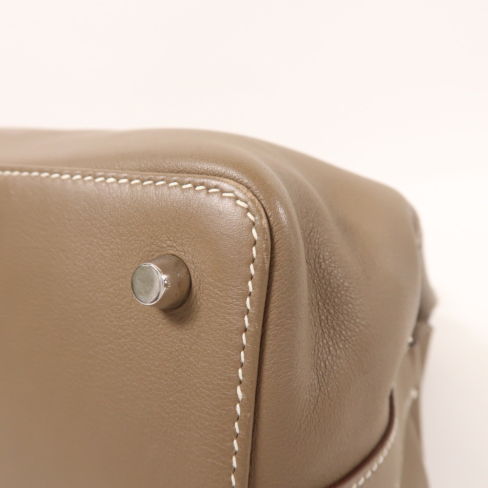 HERMES Swift皮革Tool Box 20銀扣手挽肩背兩用袋Etoupe