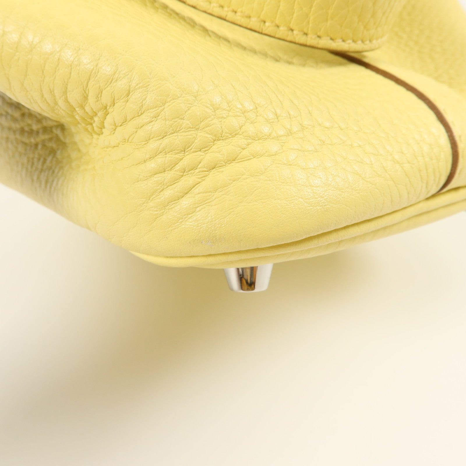 HERMES Clemence皮革Picotin PM手挽袋Jaune Poussin