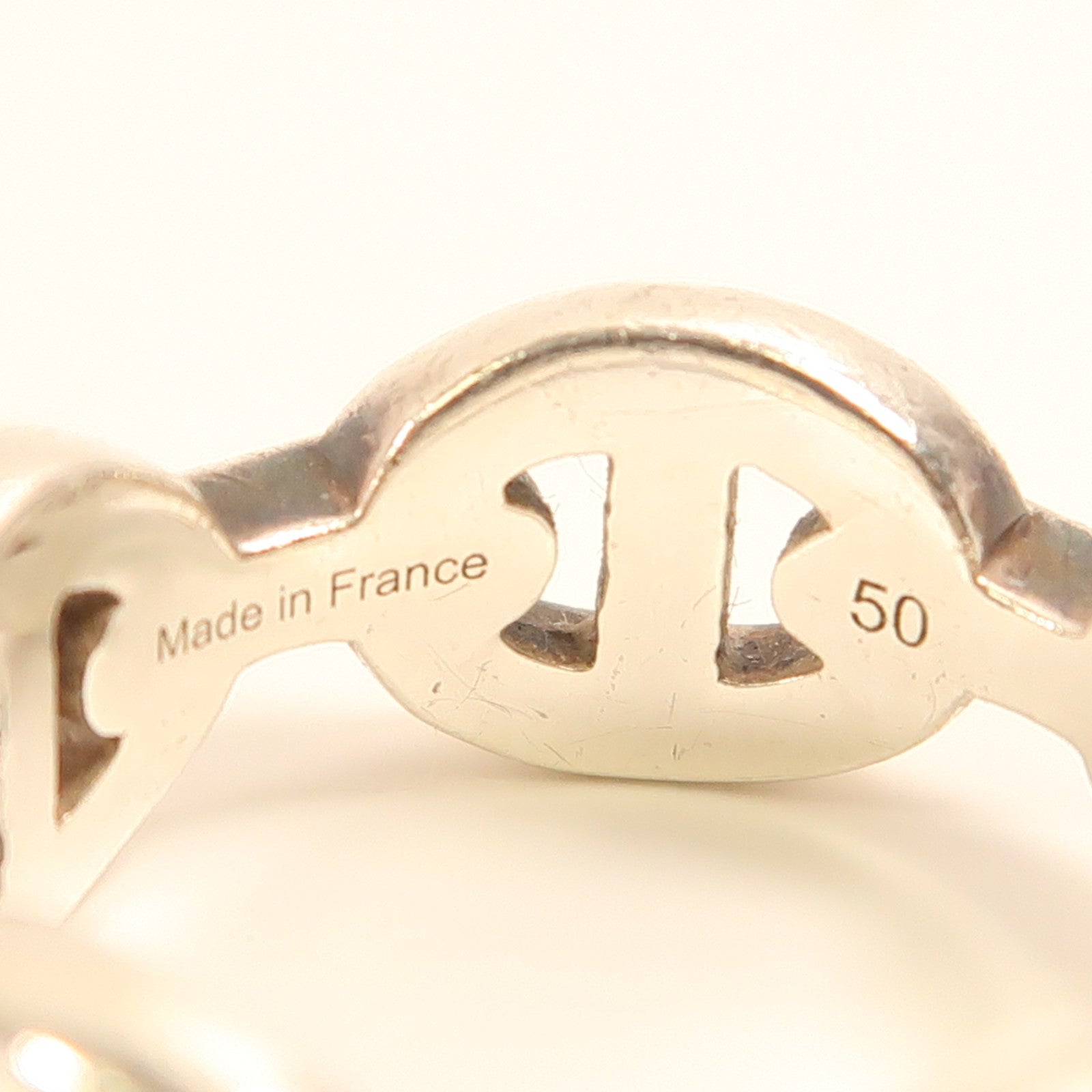 HERMES 925純銀Chaine d'ancre Enchainee Ring戒指US#5.25
