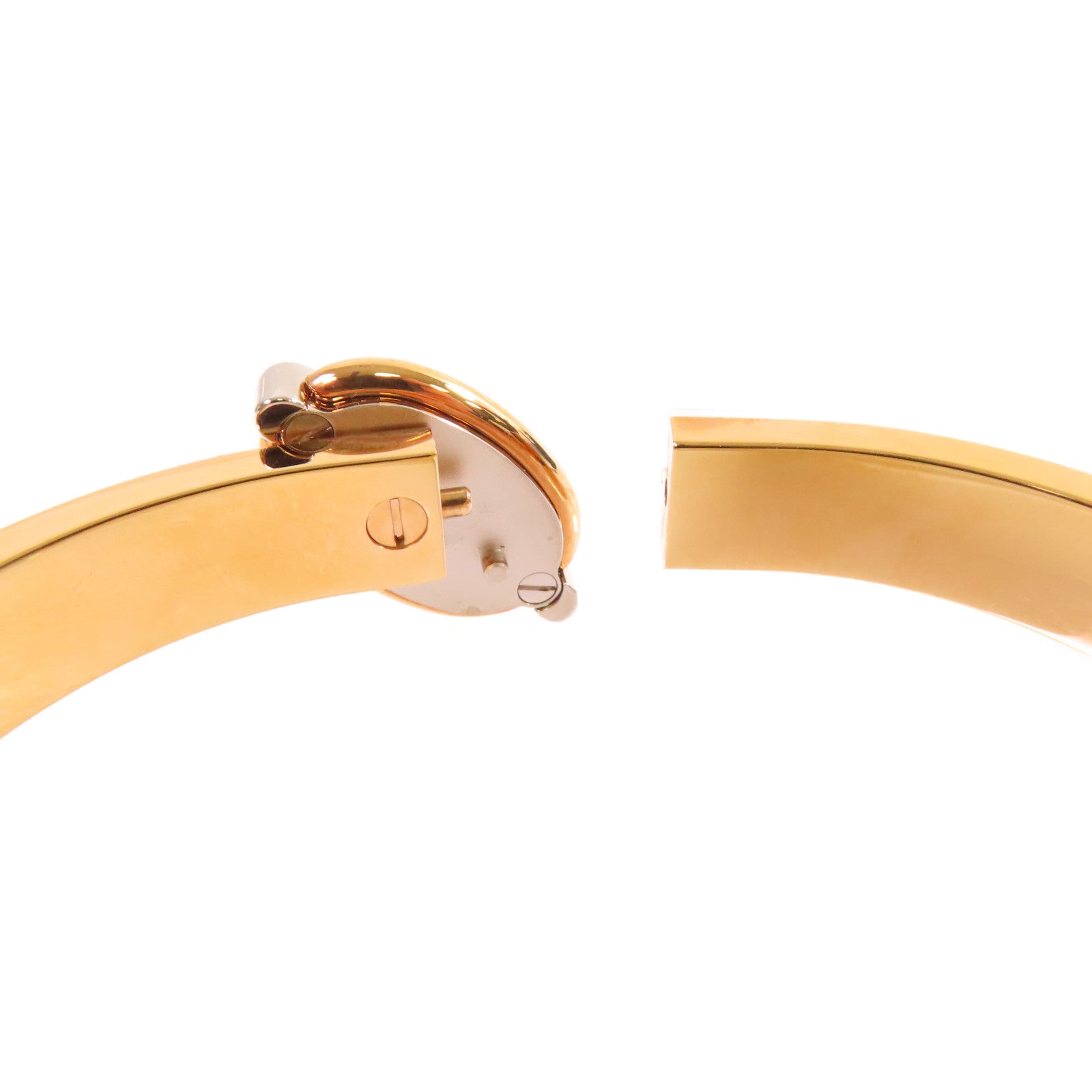 HERMES 金屬/琺瑯Clic Chaine Bracelet金扣手鐲灰色/金色