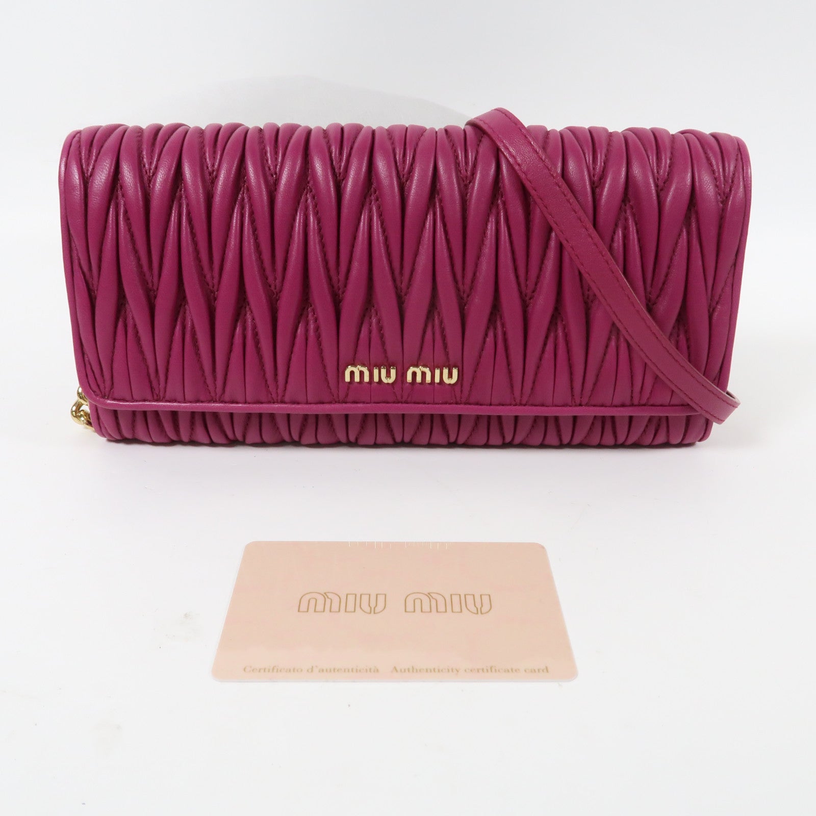Miu Miu 羊皮皮革Shoulder Bag金扣肩背袋紅色