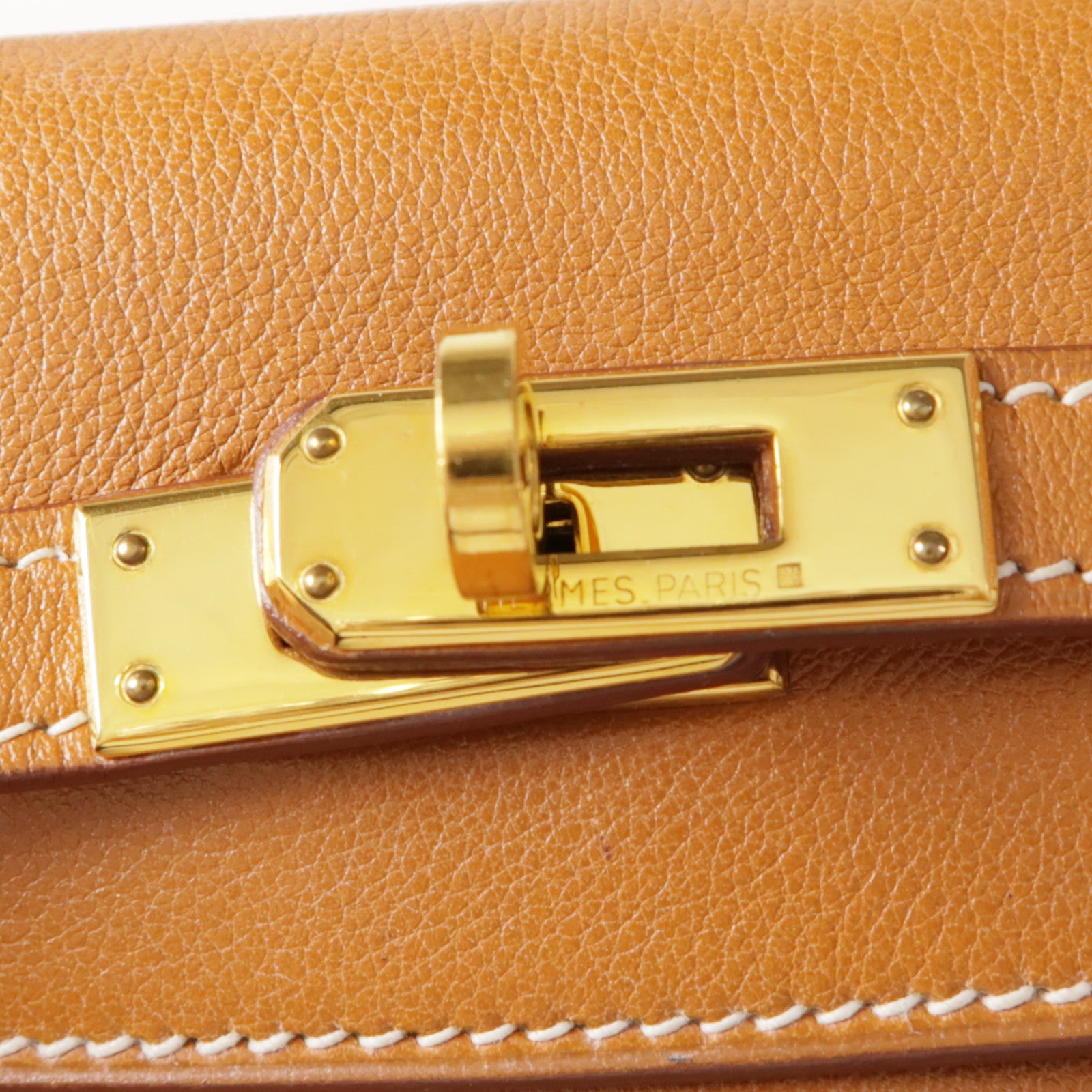 HERMES GHW Kelly Mini 2 Way Shoulder Bag Handbag Gulliver Leather Gold