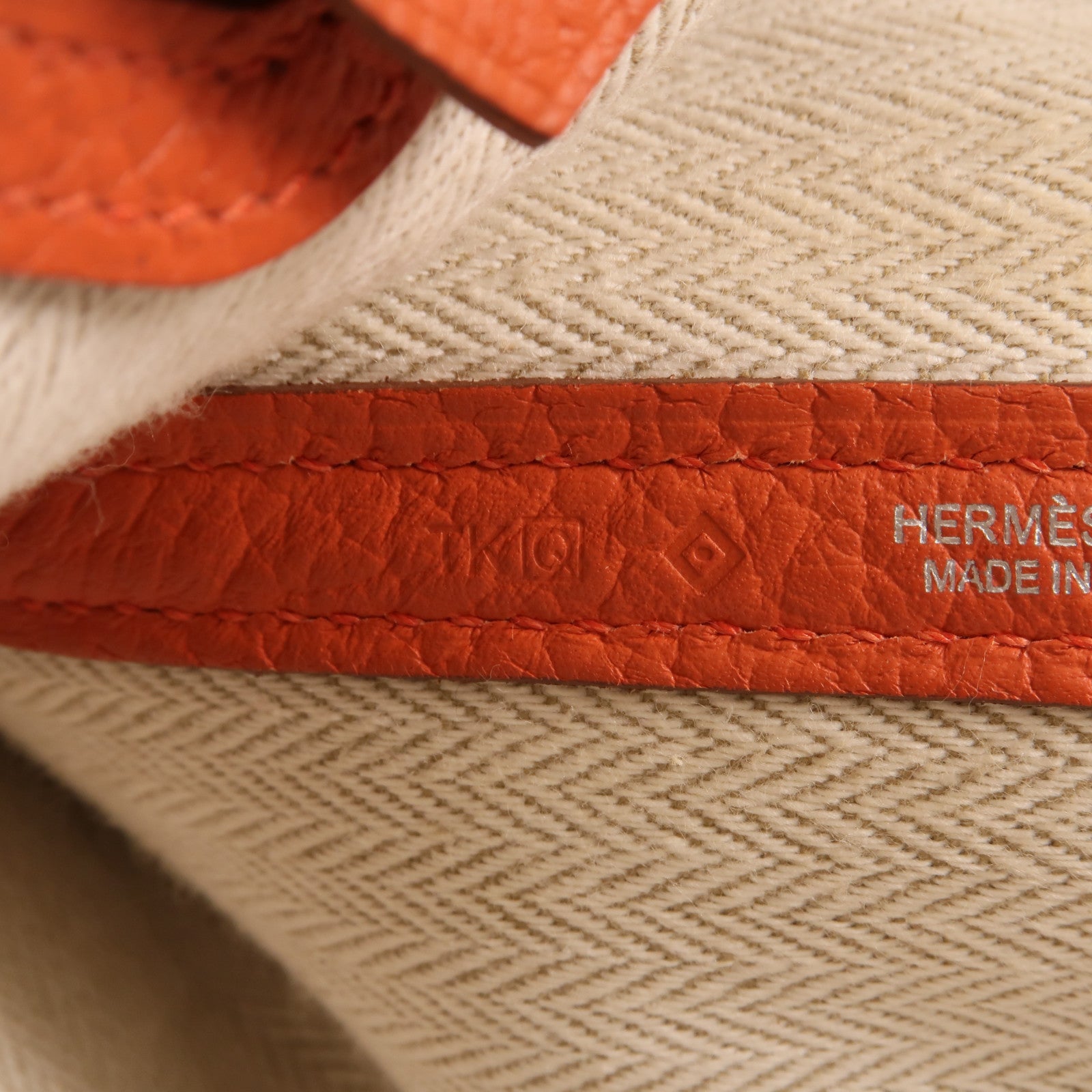 HERMES Negonda皮革Garden Party PM銀扣手挽袋Orange