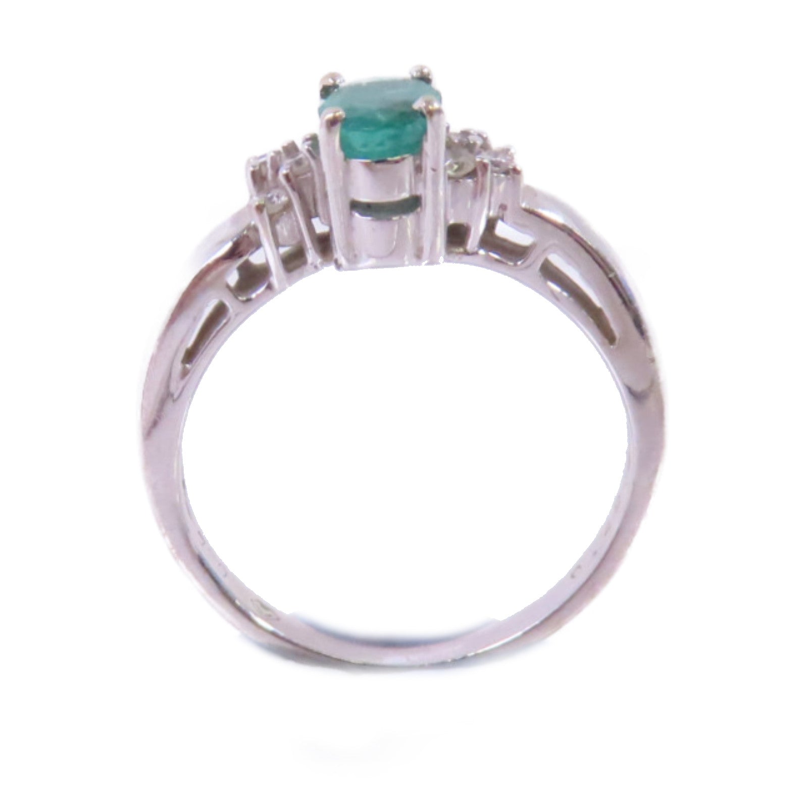 JEWELRY【激減優惠】 18K白金/0.49ct電氣石/鑽石Tourmaline/Diamond Ring戒指US#4.75