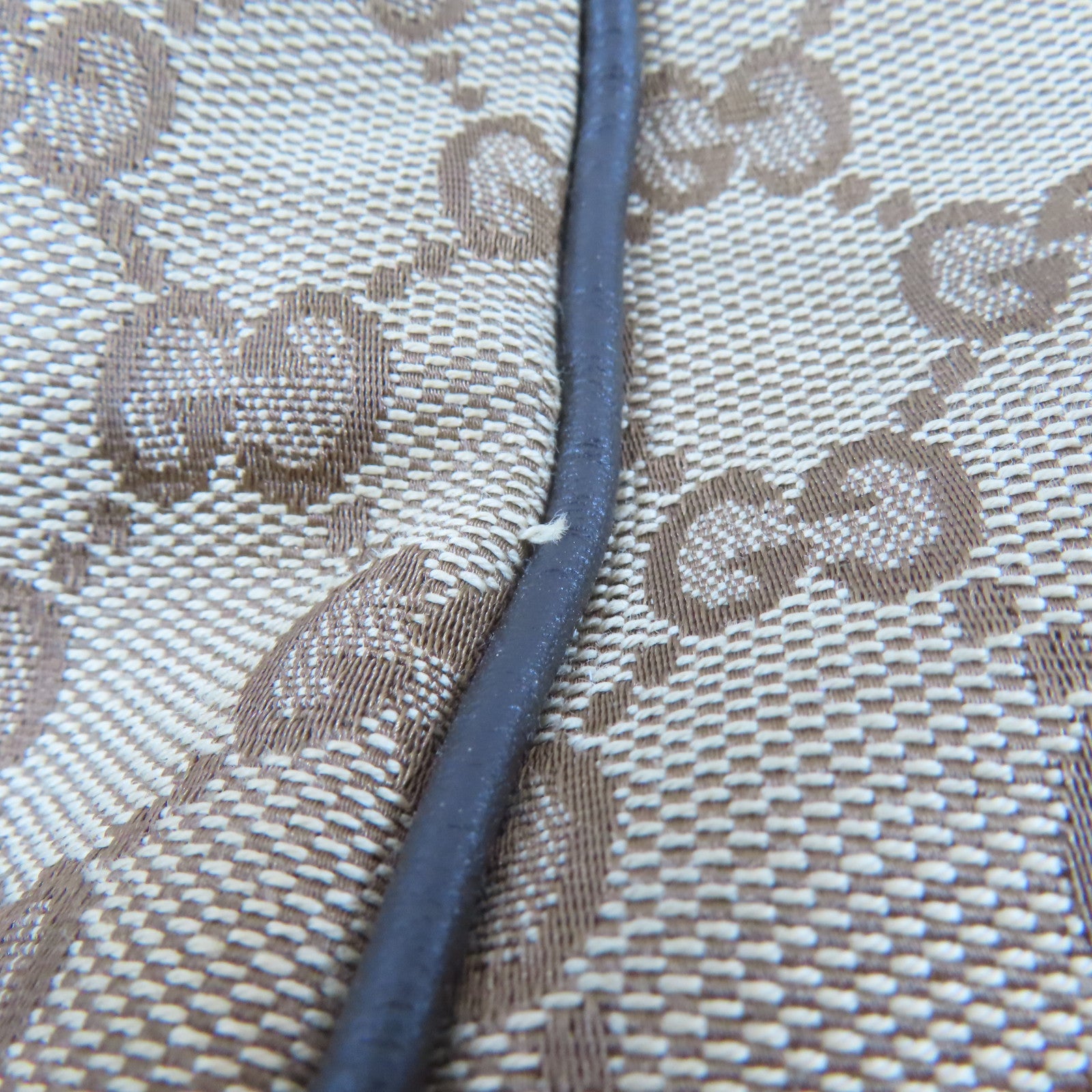GUCCI 帆布Scarlett金扣手挽肩背兩用袋啡色
