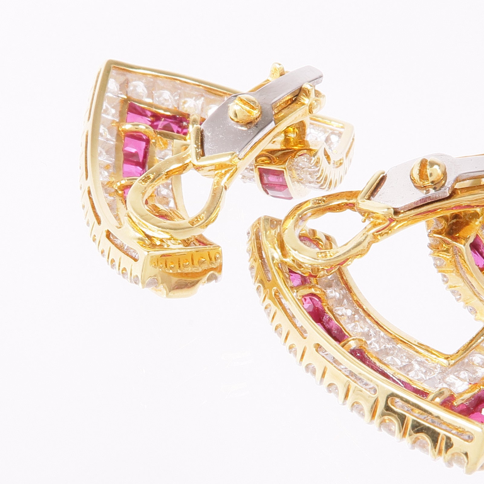 JEWELRY 18K黃金/白金Ruby/Diamond Earrings紅寶石/鑽石耳環