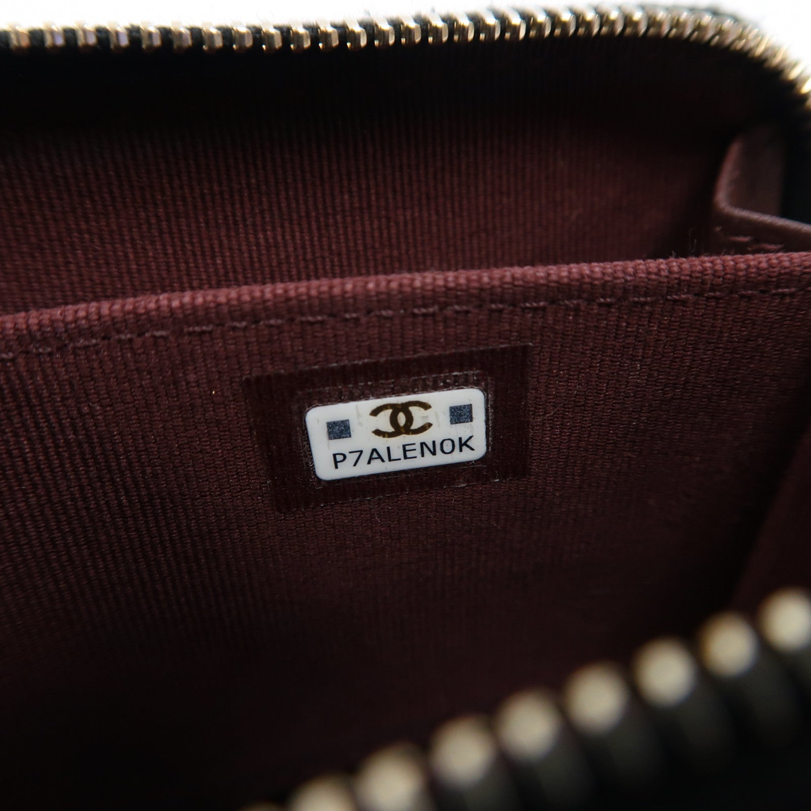 CHANEL 菱格牛皮皮革Card Holder金扣卡片套黑色