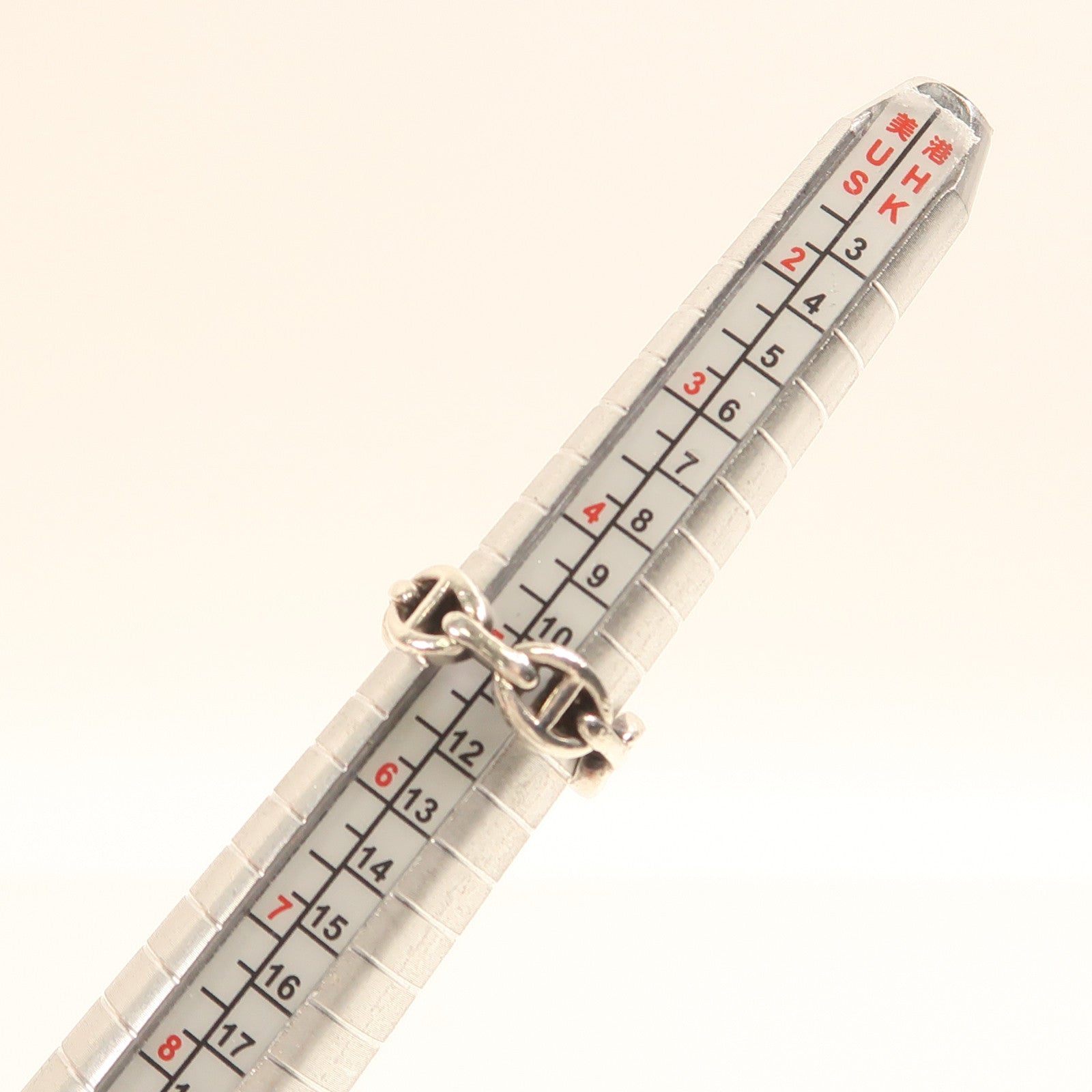 HERMES 925純銀Chaine d'ancre Enchainee Ring戒指US#5.25