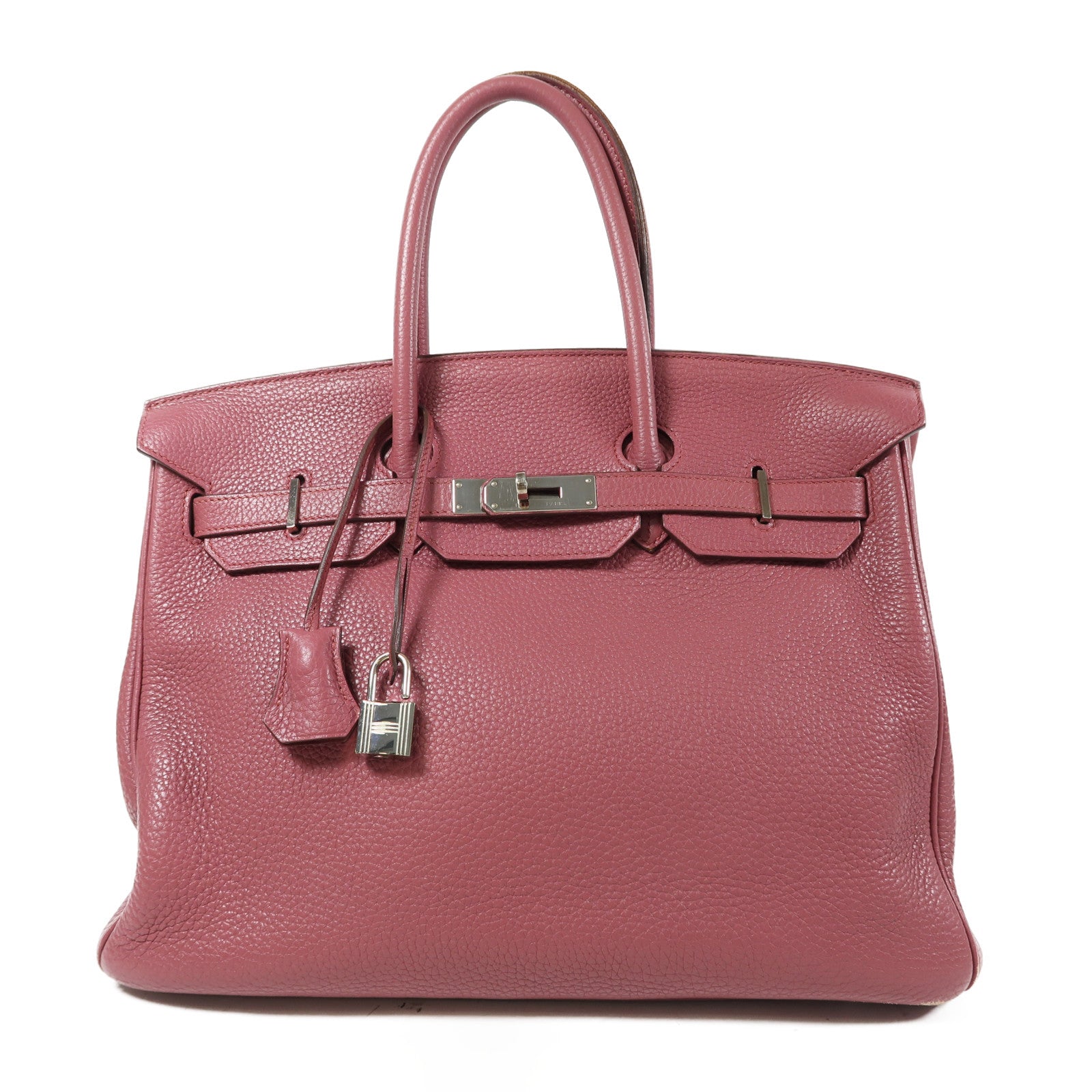 HERMES Togo皮革Birkin 35銀扣手挽袋Bois De Rose粉紅色