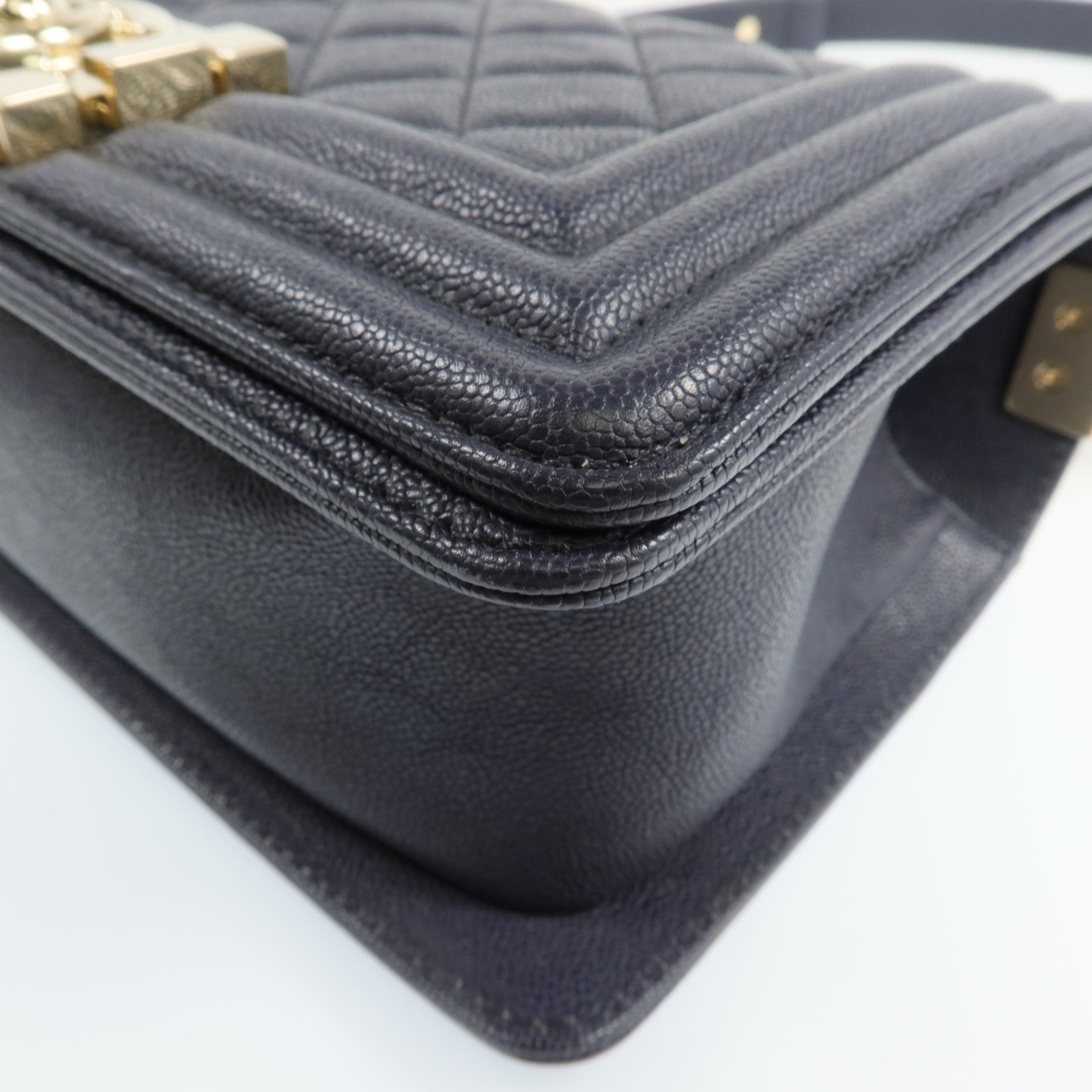 CHANEL 牛皮皮革Boy 20金扣鏈帶肩背袋
