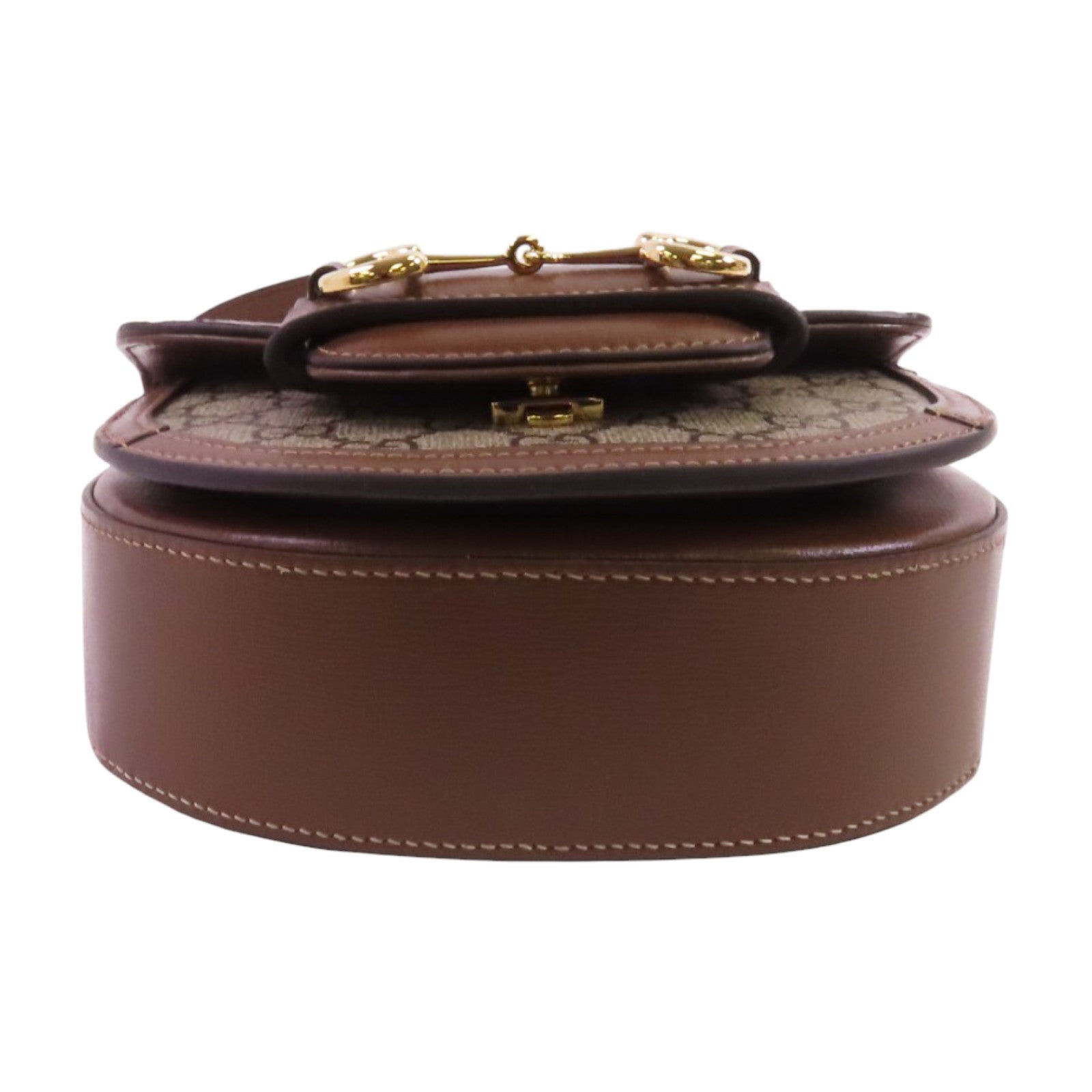 GUCCI 塗層帆布Horsebit 1955 Mini Top Handle金扣手挽肩背兩用袋