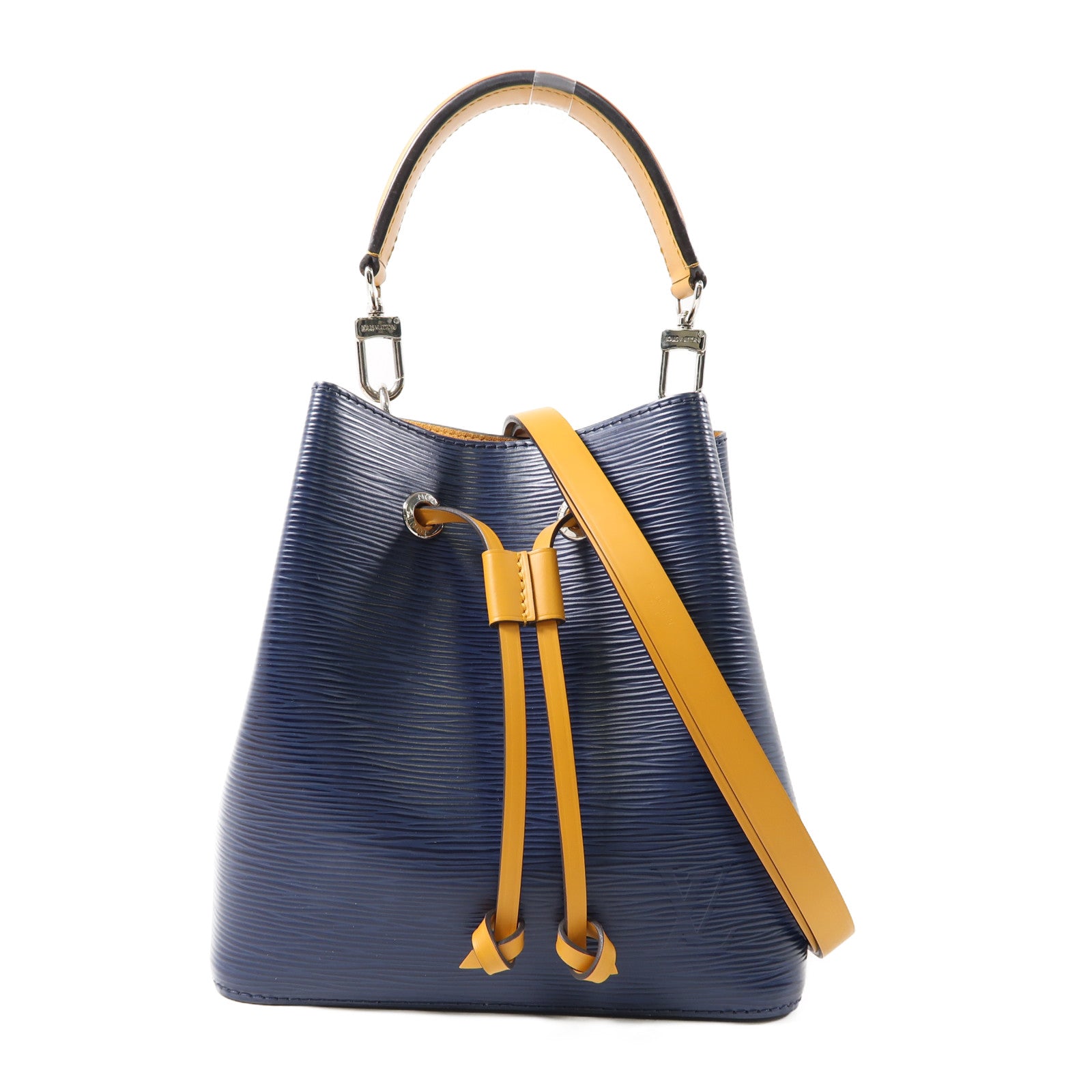 LOUIS VUITTON 【激減優惠】Epi NéoNoé BB銀扣手挽肩背兩用袋深藍色/橙色