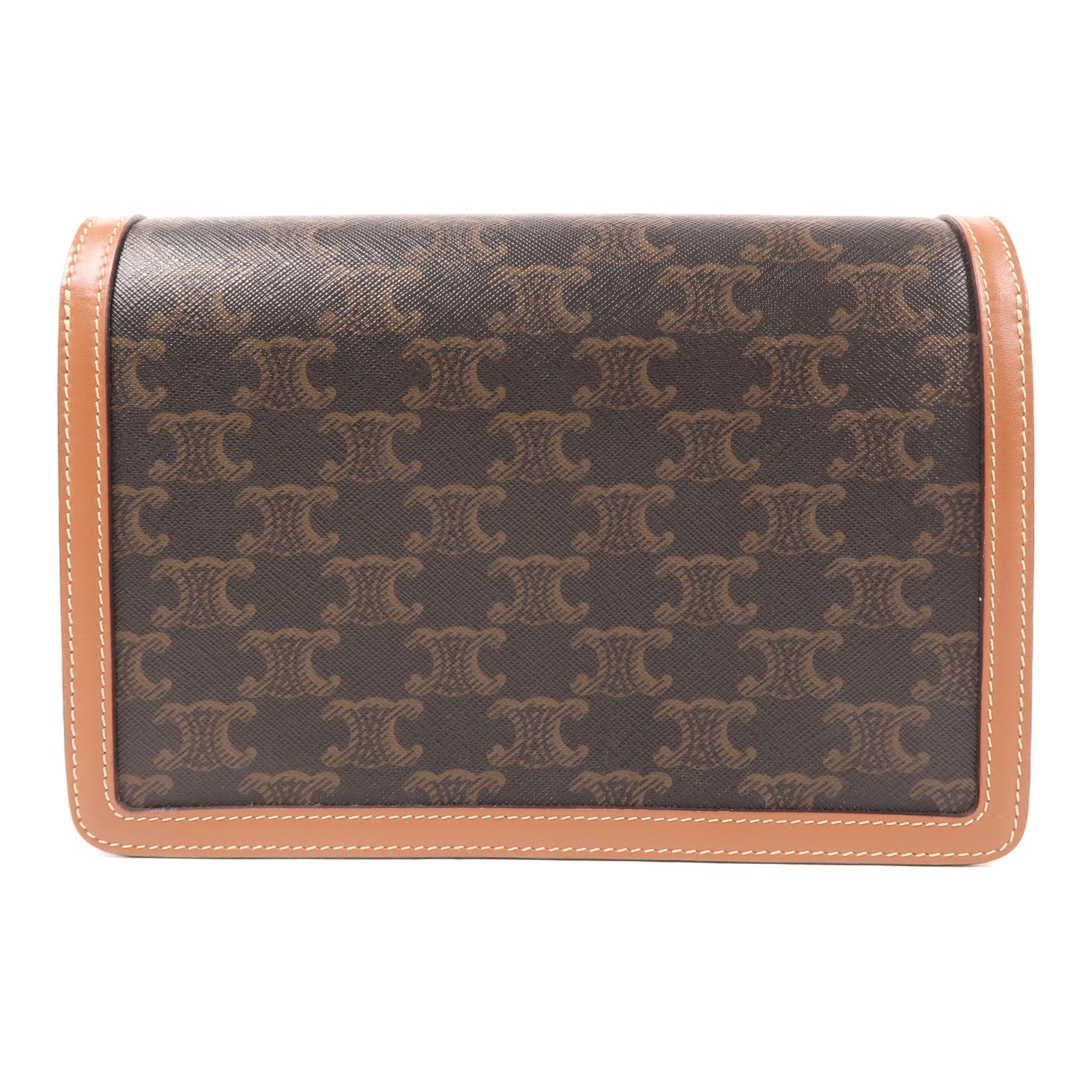 CELINE 塗層帆布/皮革Shoulder Bag金扣肩背袋