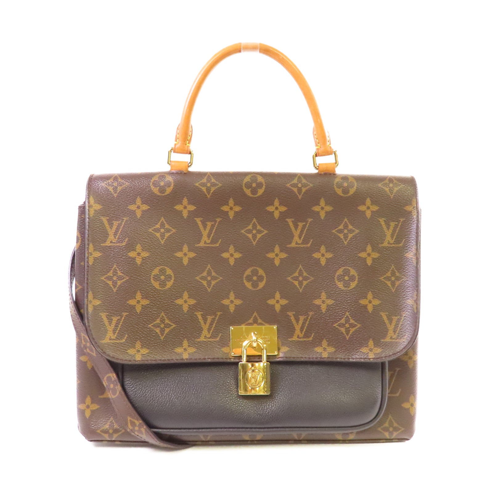LOUIS VUITTON 【激減優惠】Monogram Marignan 2way Shoulder Bag金扣手挽肩背兩用袋啡色