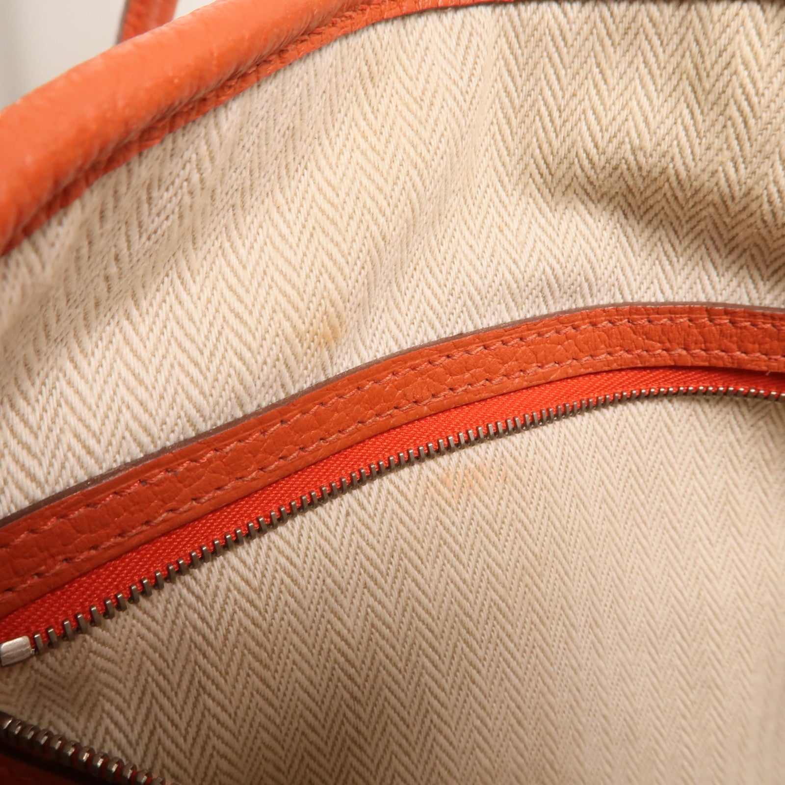 HERMES Negonda皮革Garden Party PM銀扣手挽袋Orange