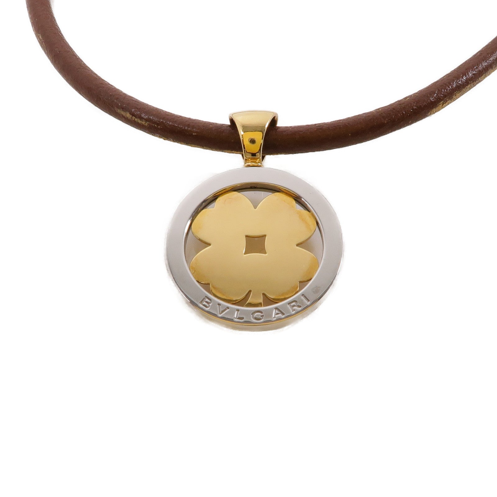 BVLGARI 18K黃金/不鏽鋼Tondo Clover Necklace項鍊
