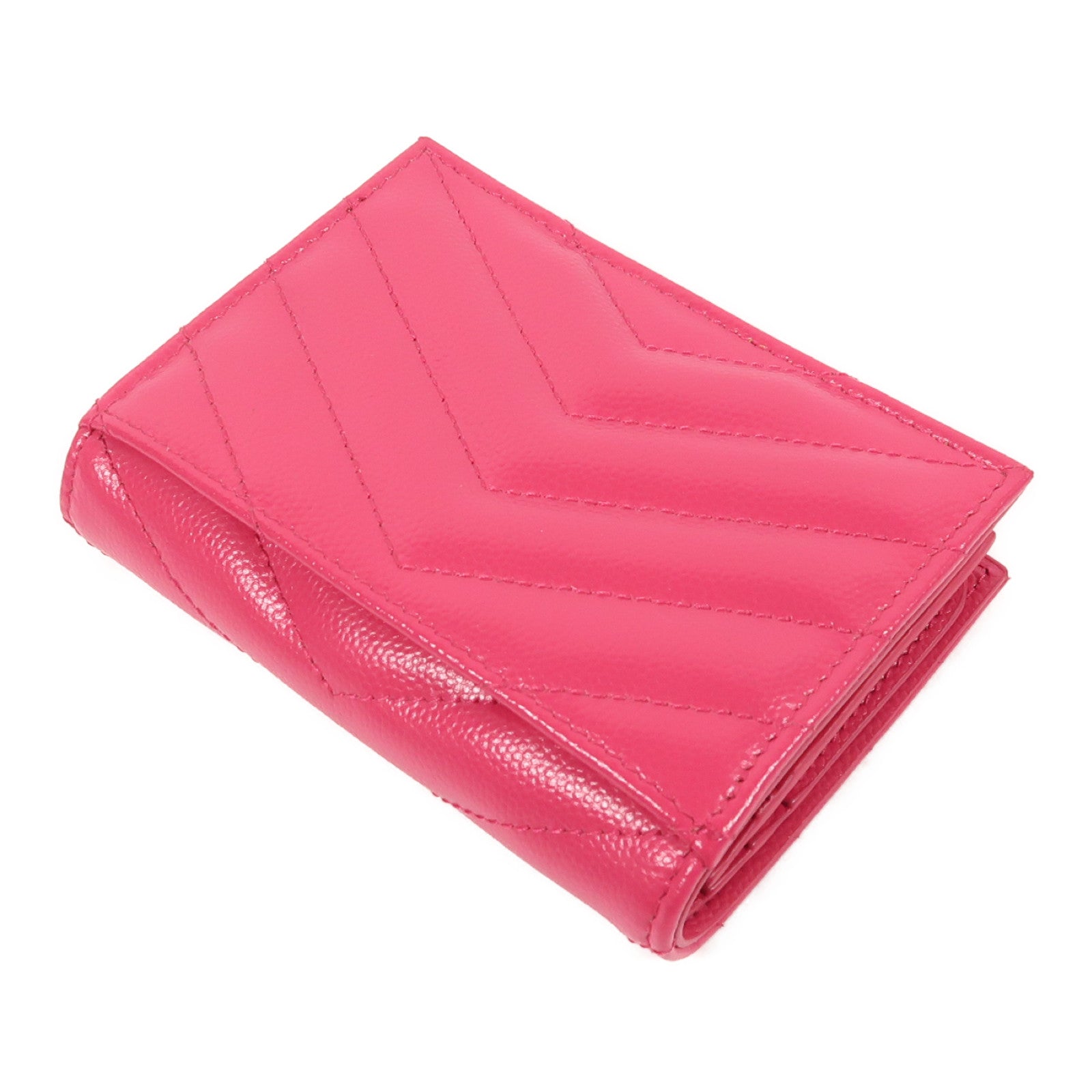 SAINT LAURENT 牛皮皮革Wallet金扣錢包粉紅色