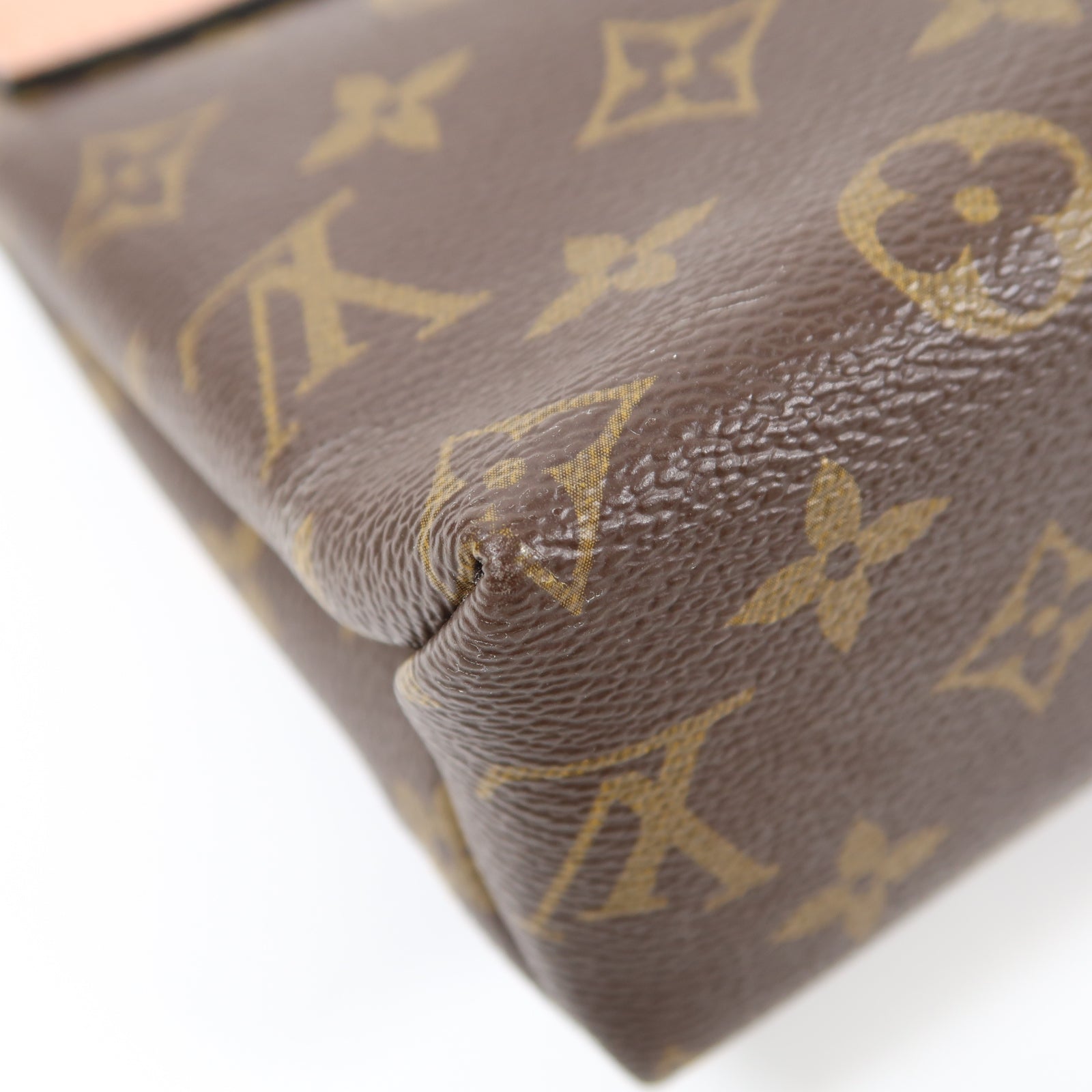 LOUIS VUITTON Monogram Saint Placide金扣鏈帶肩背袋啡色/粉紅色
