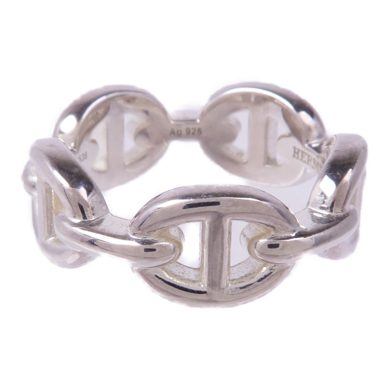 HERMES 925純銀Chaine d'Ancre Ring戒指Hermes#50/US#5.25
