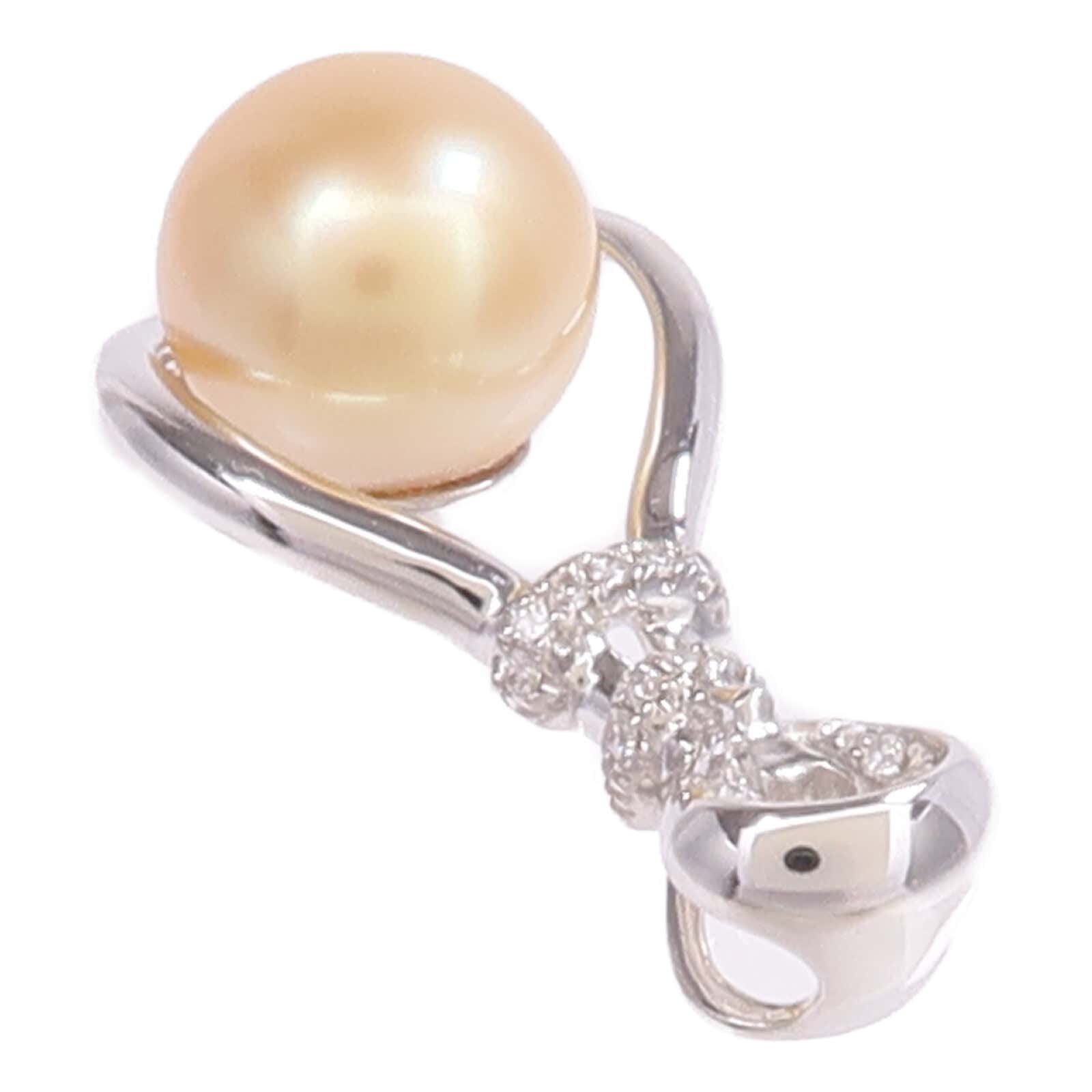 JEWELRY 【激減優惠】18K白金Pearl Diamond Pendant Top珍珠/鑽石吊墜