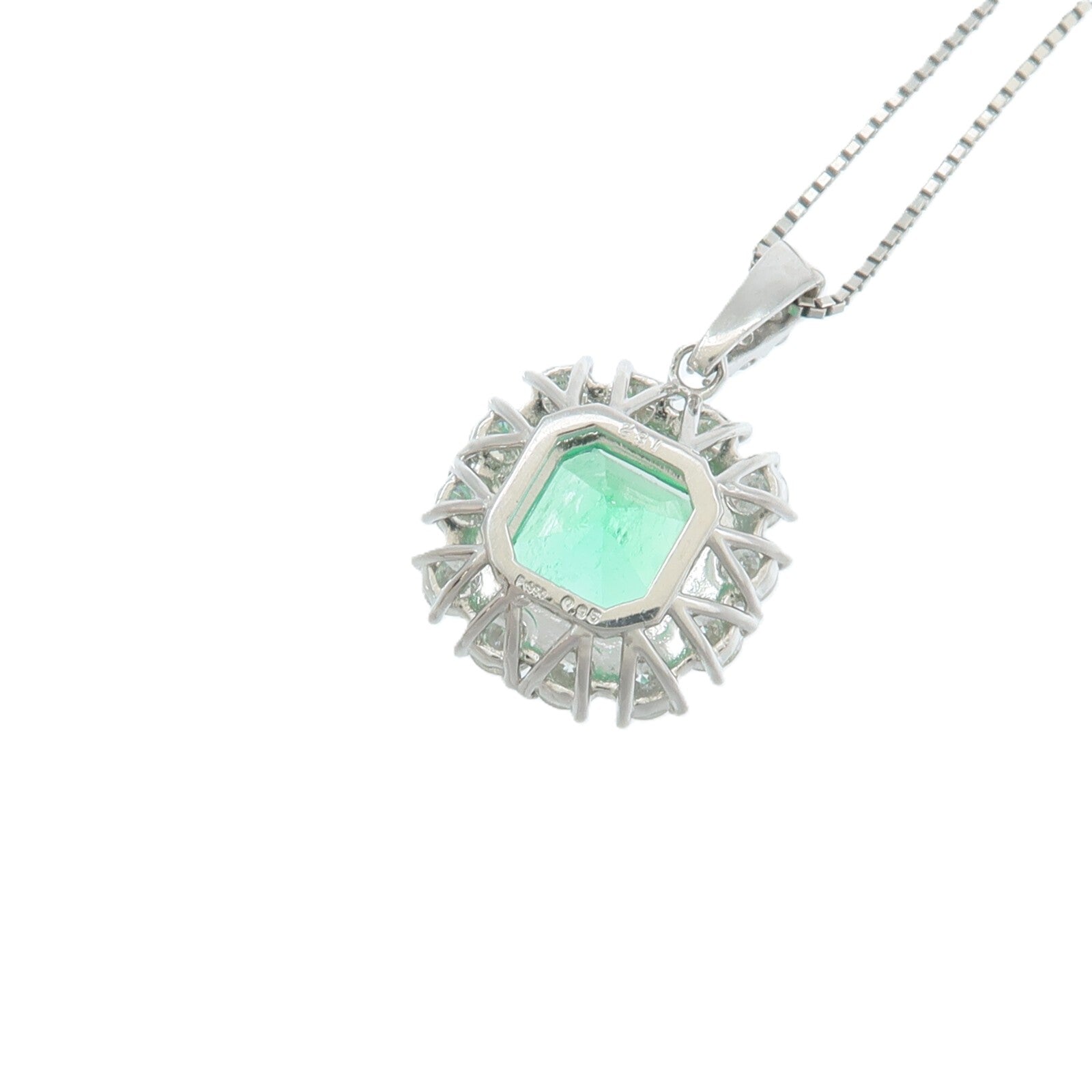 JEWELRY PT950/PT850鉑金Emerald Diamond Necklace綠寶石鑽石項鍊
