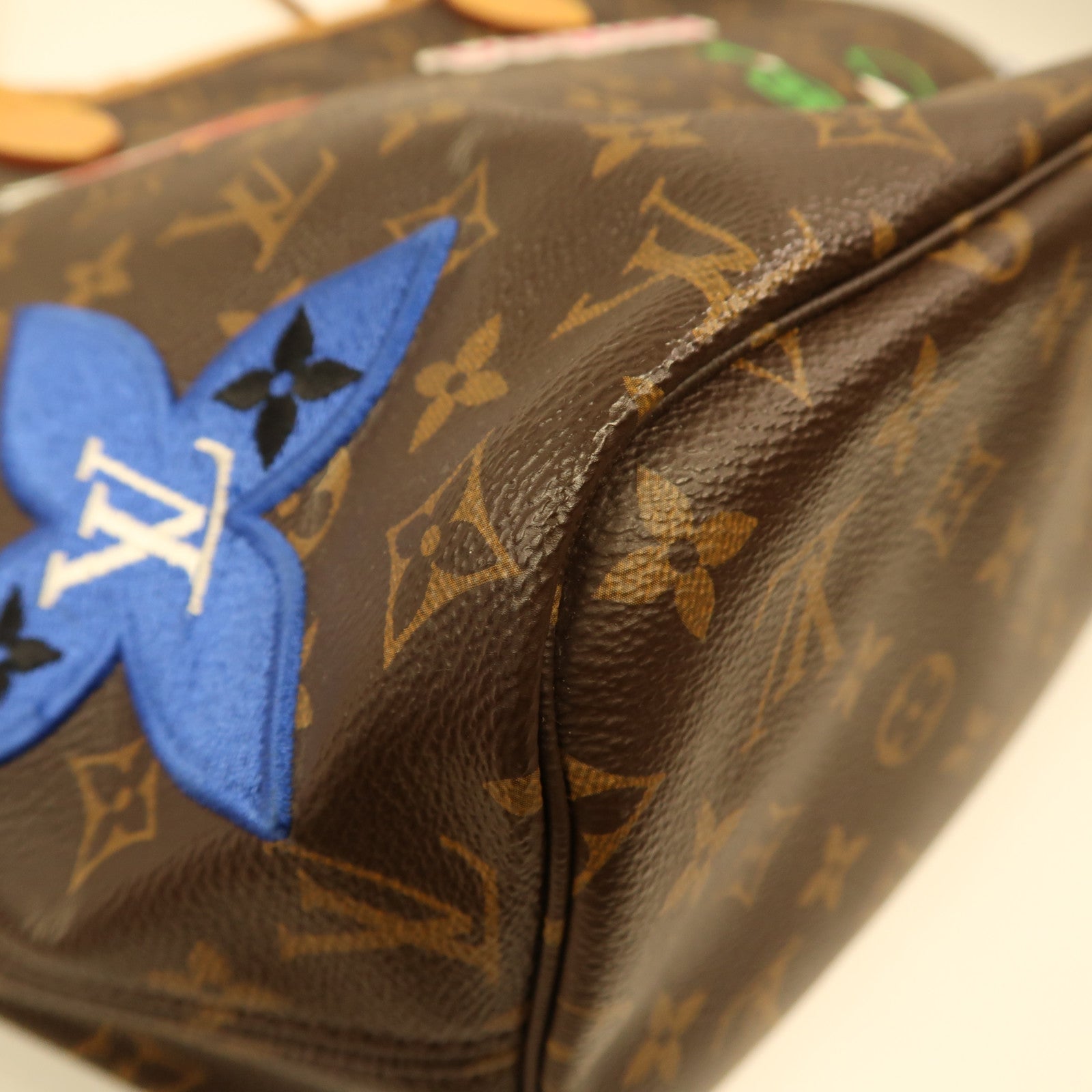 LOUIS VUITTON Monogram Neverfull MM Patches金扣肩背袋啡色