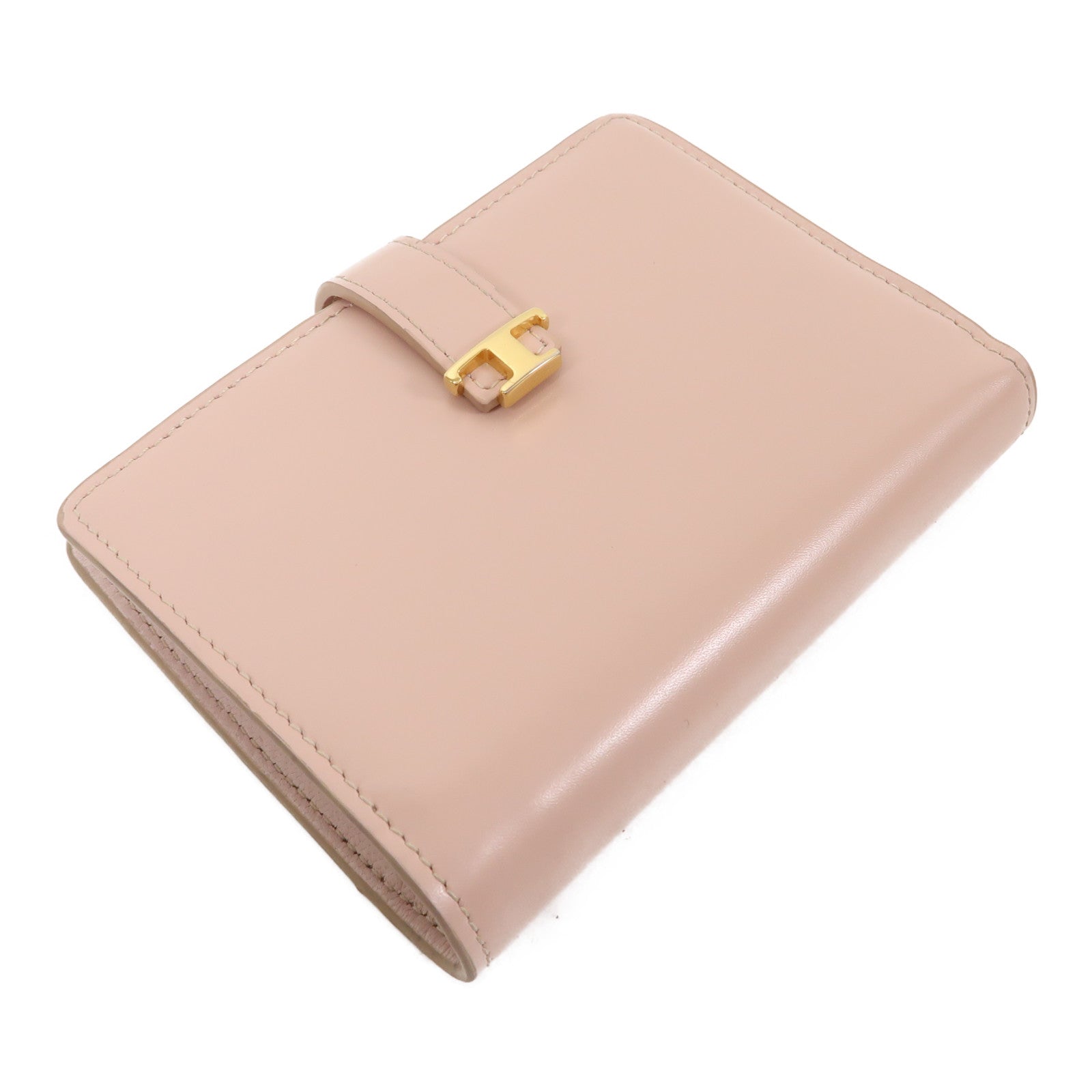 TOD'S 【激減優惠】牛皮皮革Wallet金扣錢包粉紅色