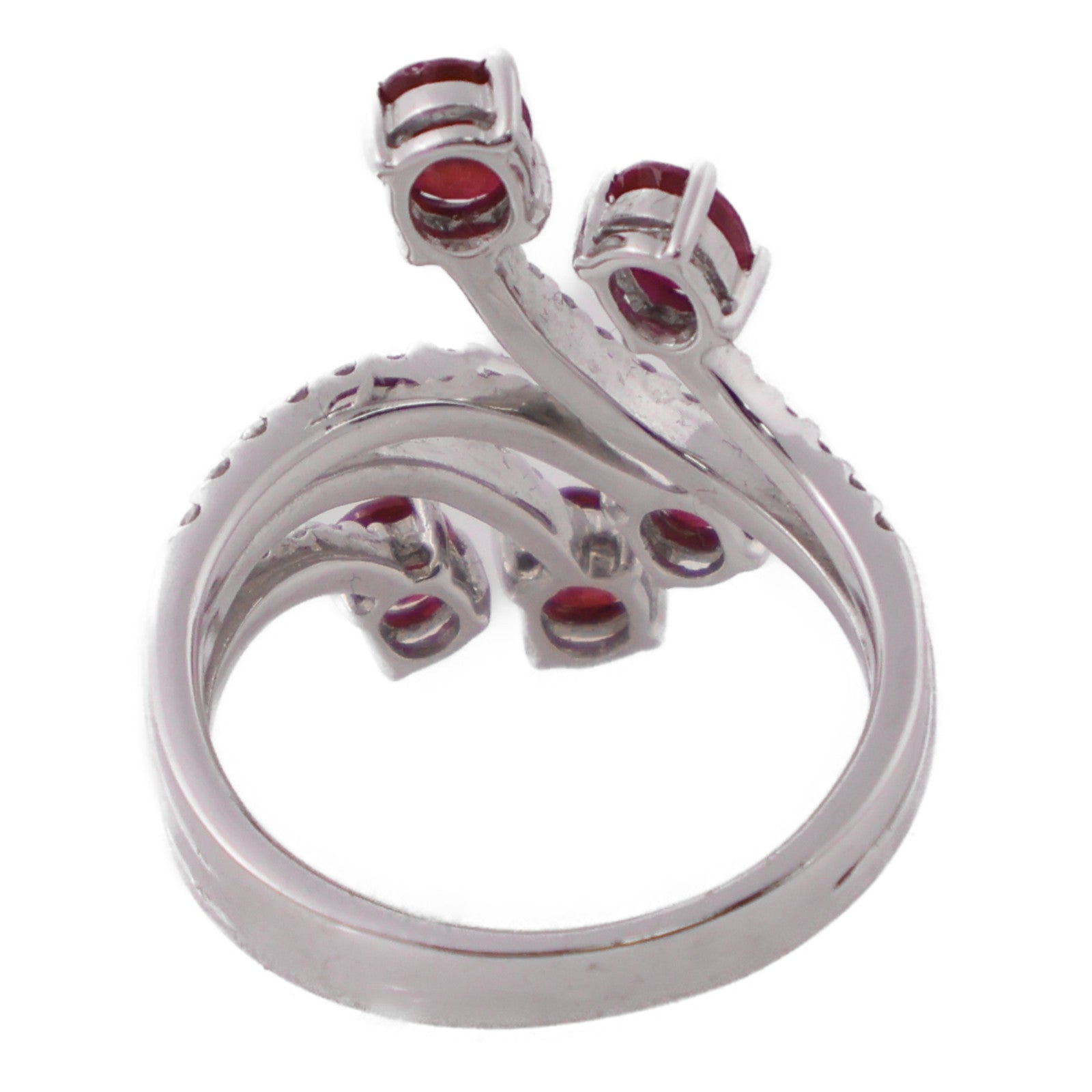 JEWELRY 18K白金Ruby Ring紅寶石/鑽石戒指US#7.5