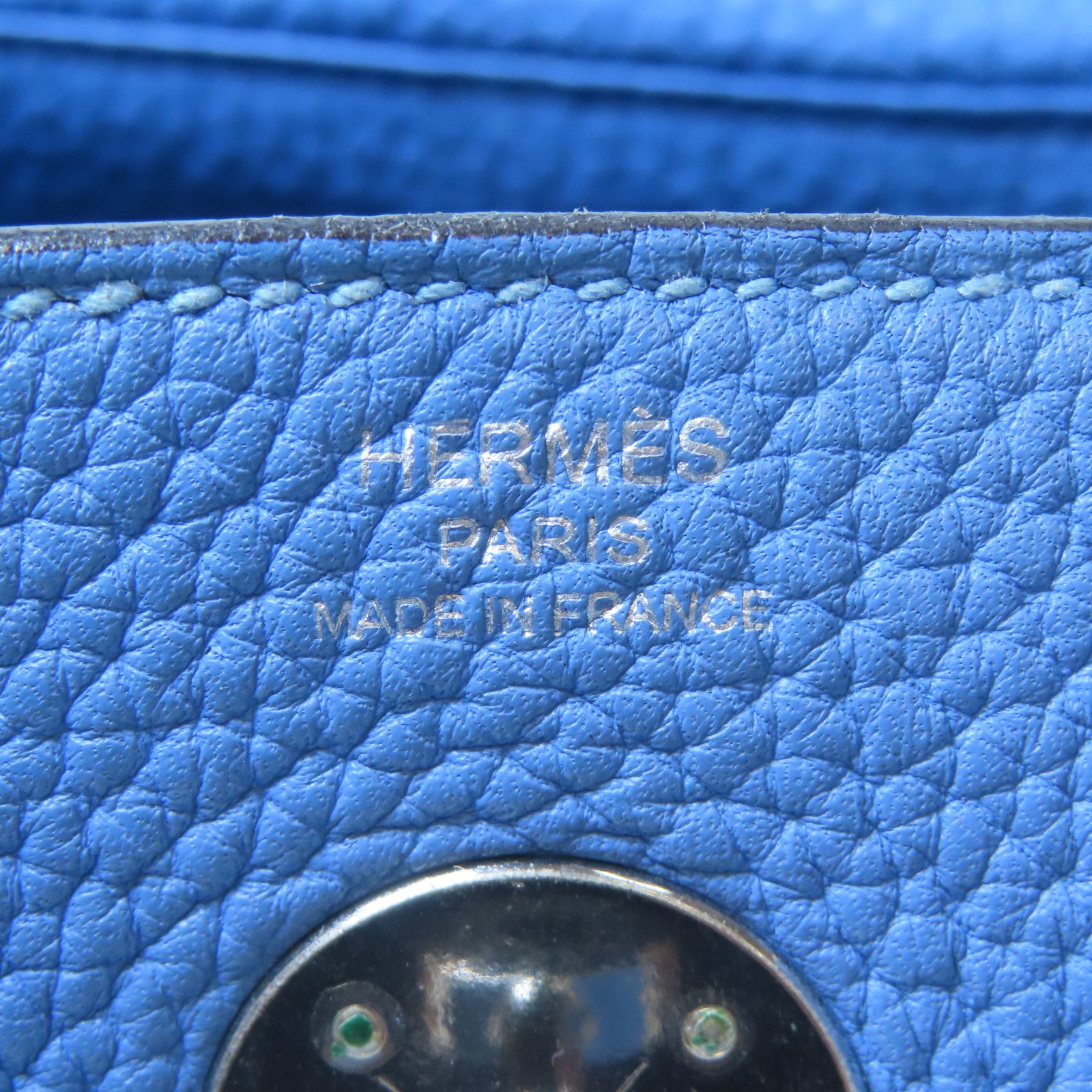 HERMES 【激減優惠】Clemence皮革Lindy 26銀扣手挽肩背兩用袋天堂藍色