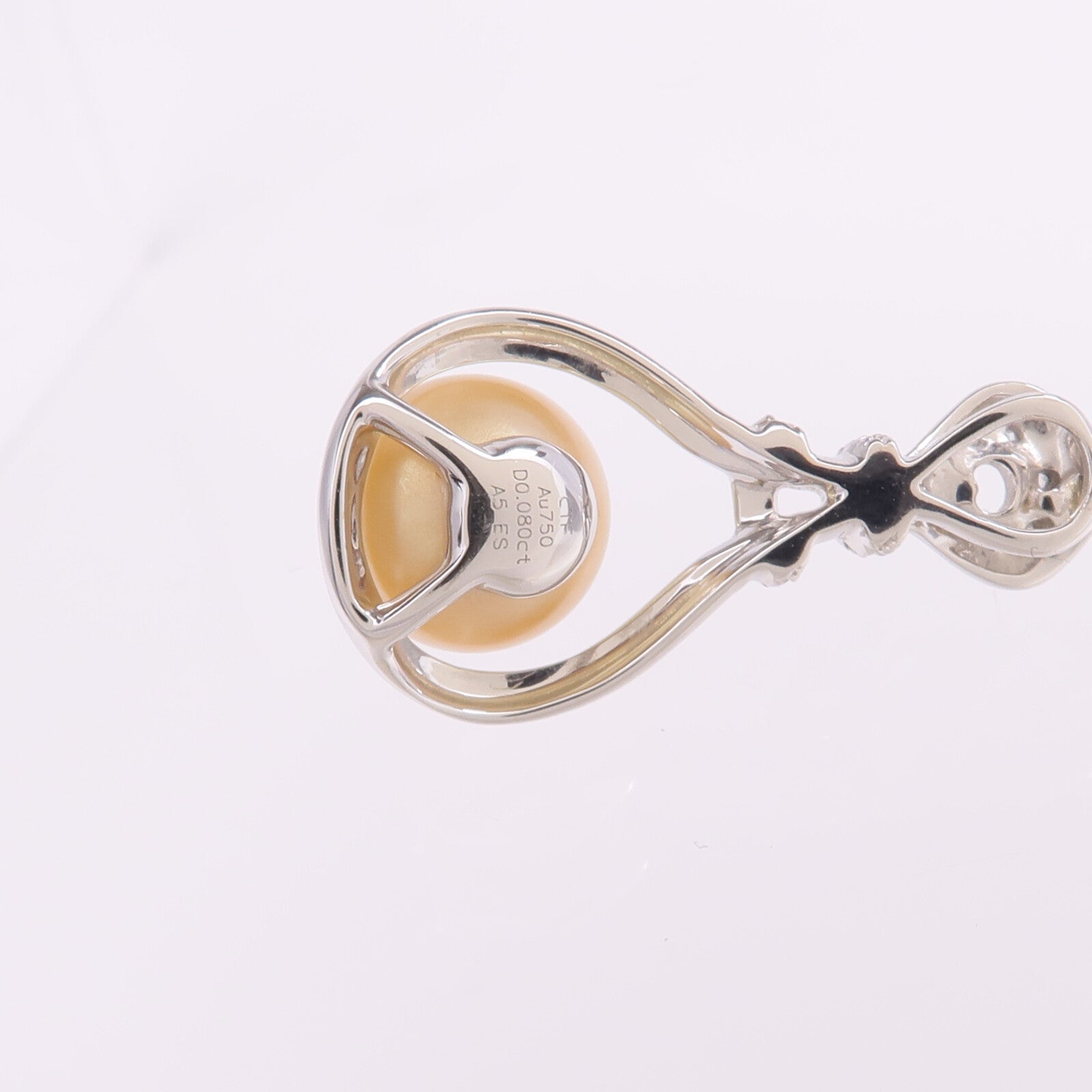 JEWELRY 【激減優惠】18K白金Pearl Diamond Pendant Top珍珠/鑽石吊墜