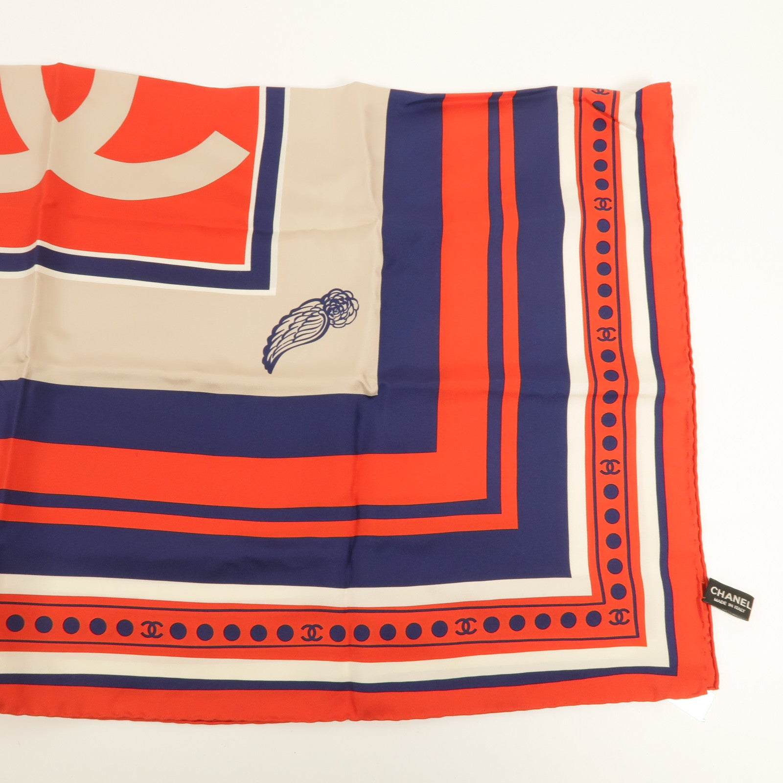 CHANEL CC Scarf Red Navy