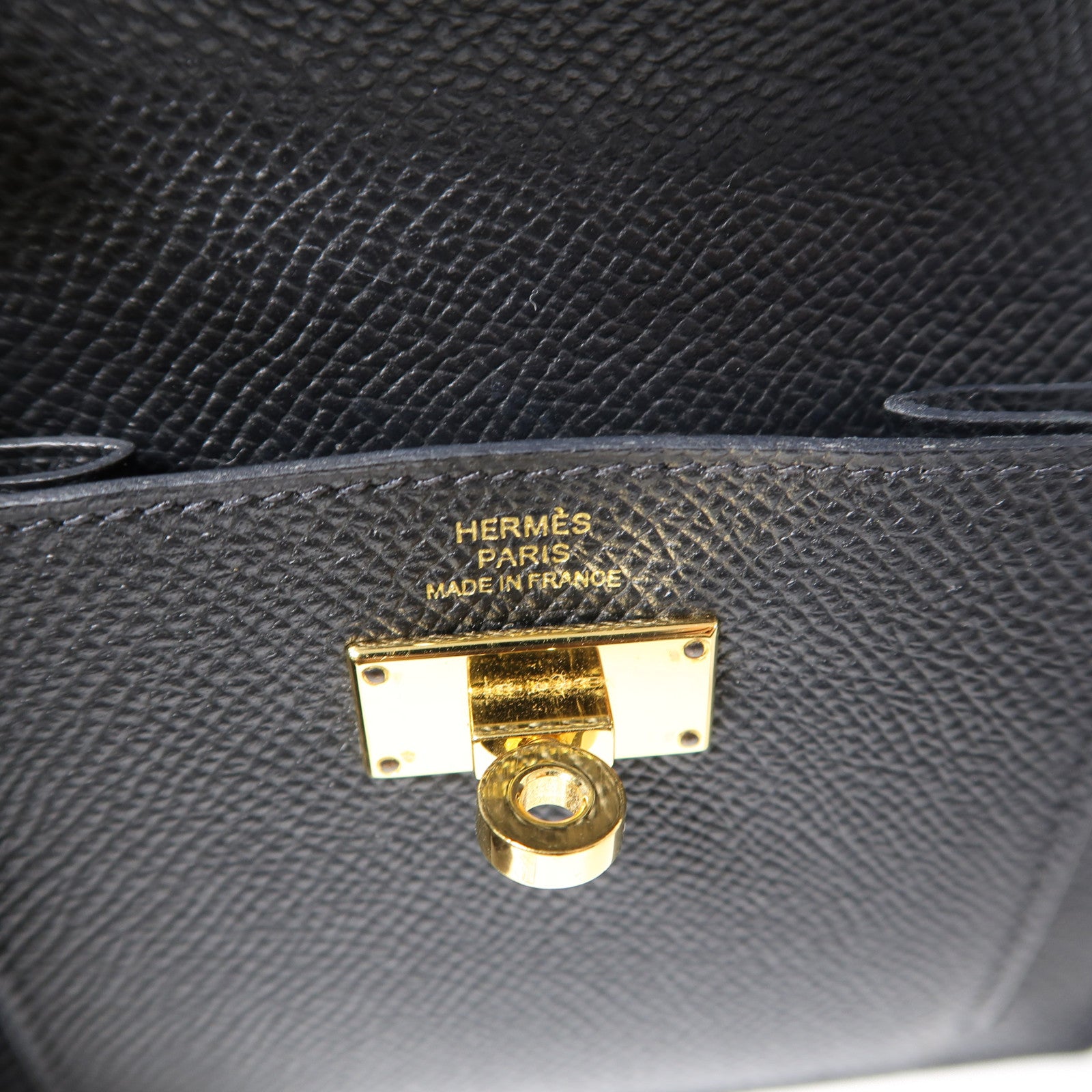 HERMES Epsom皮革Kelly Pocket金扣錢包Noir/黑色
